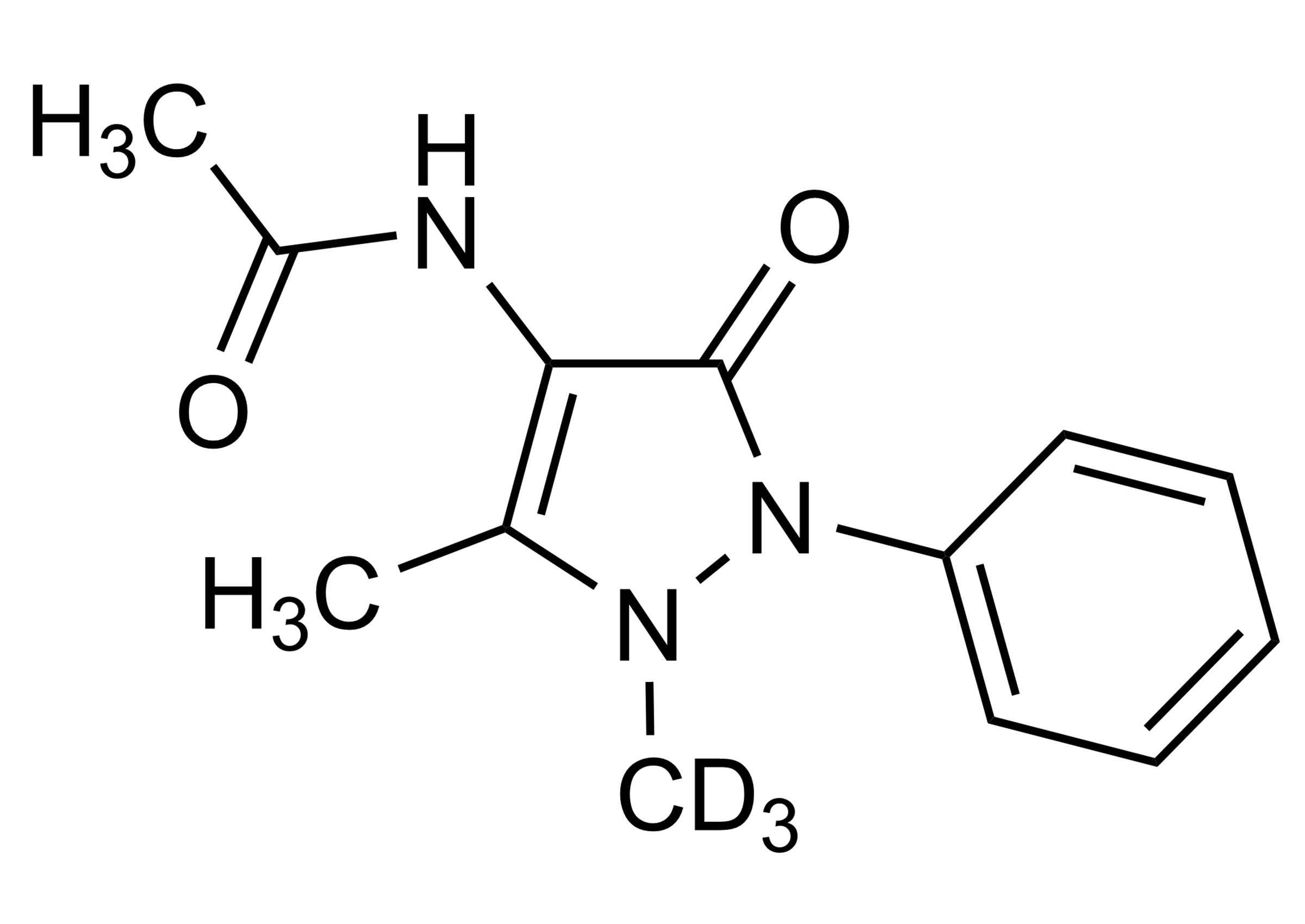 4 Acetamidoantipyrine D3 reference standard molecular structure for LC-MS/MS and GC-MS