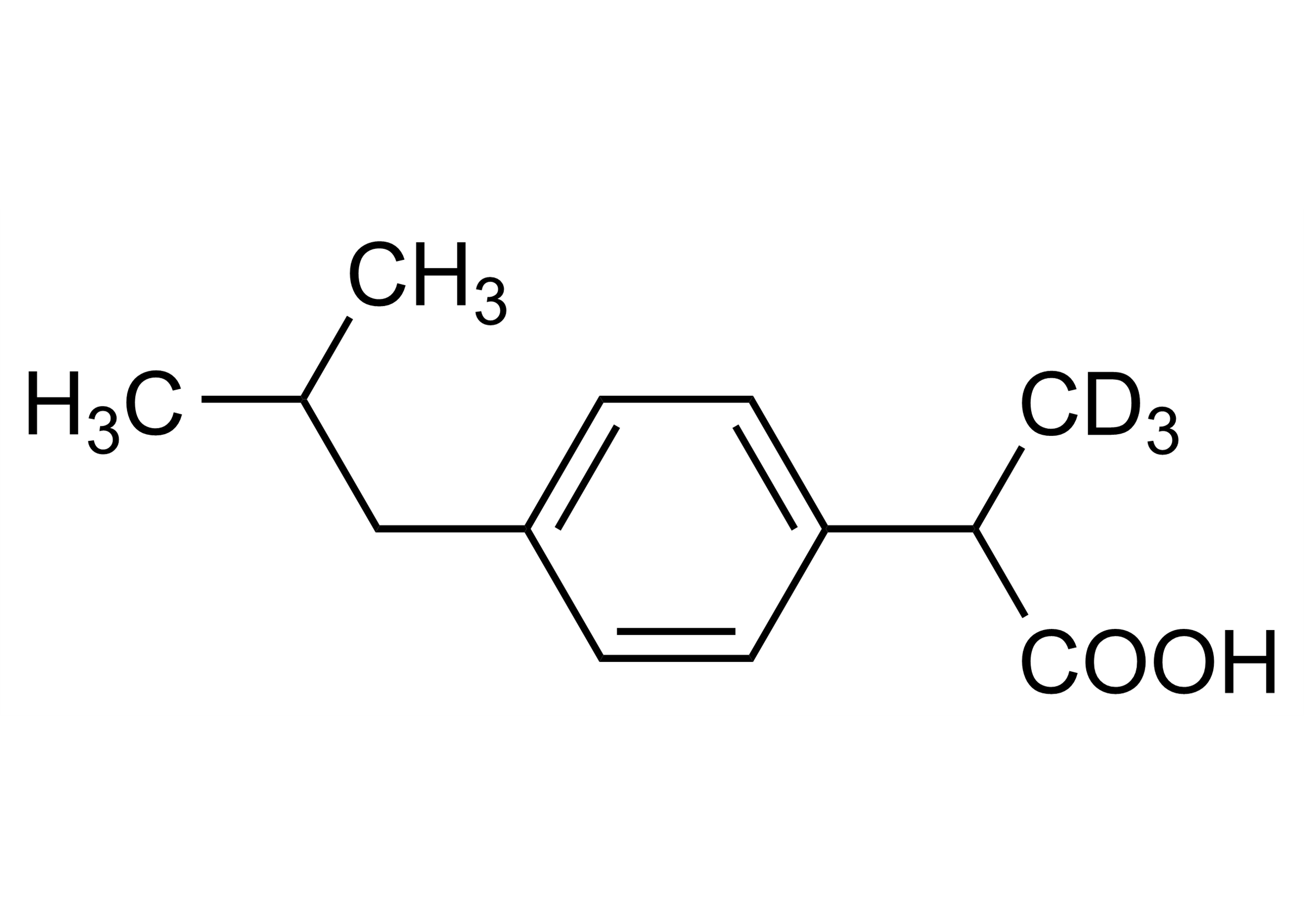 Ibuprofen D3 (CAS 121662-14-4) reference standard molecular structure