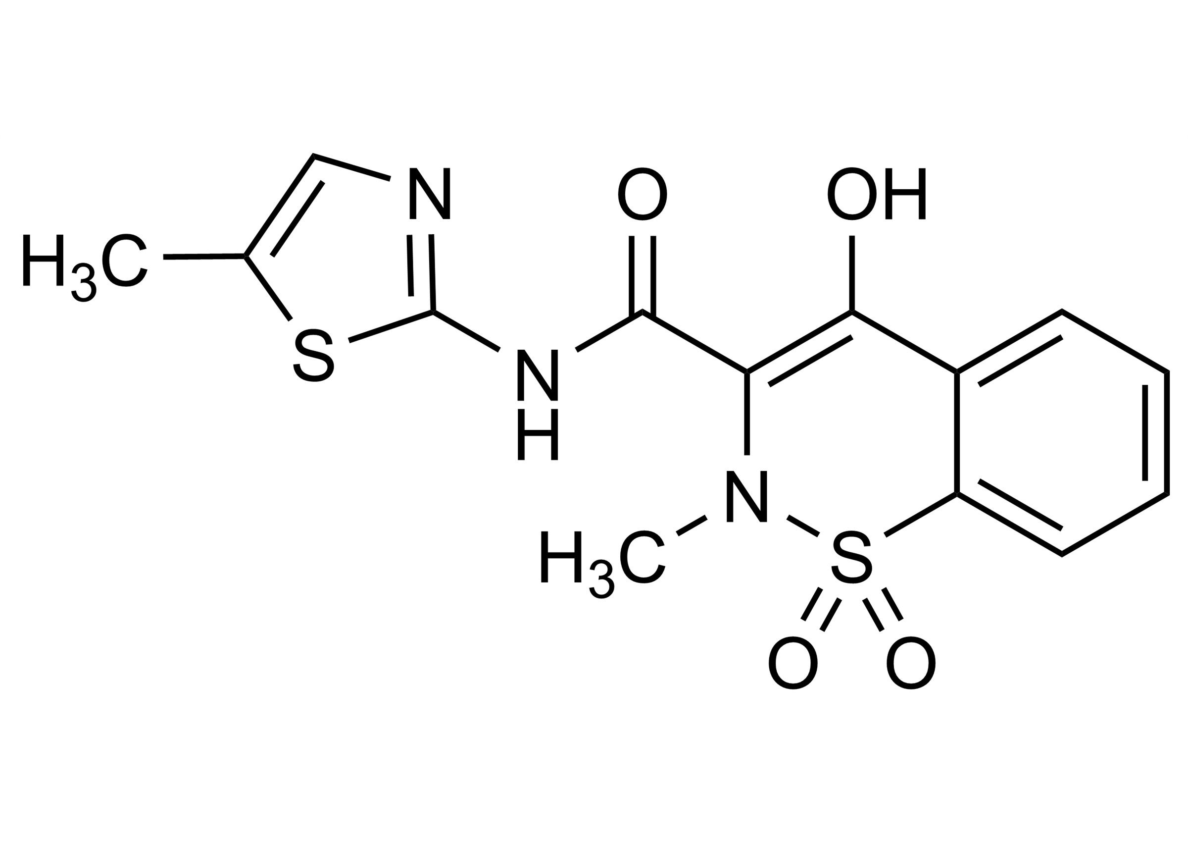 Meloxicam reference standard molecular structure, CAS 71125-38-7, for LC-MS/MS and GC-MS calibration