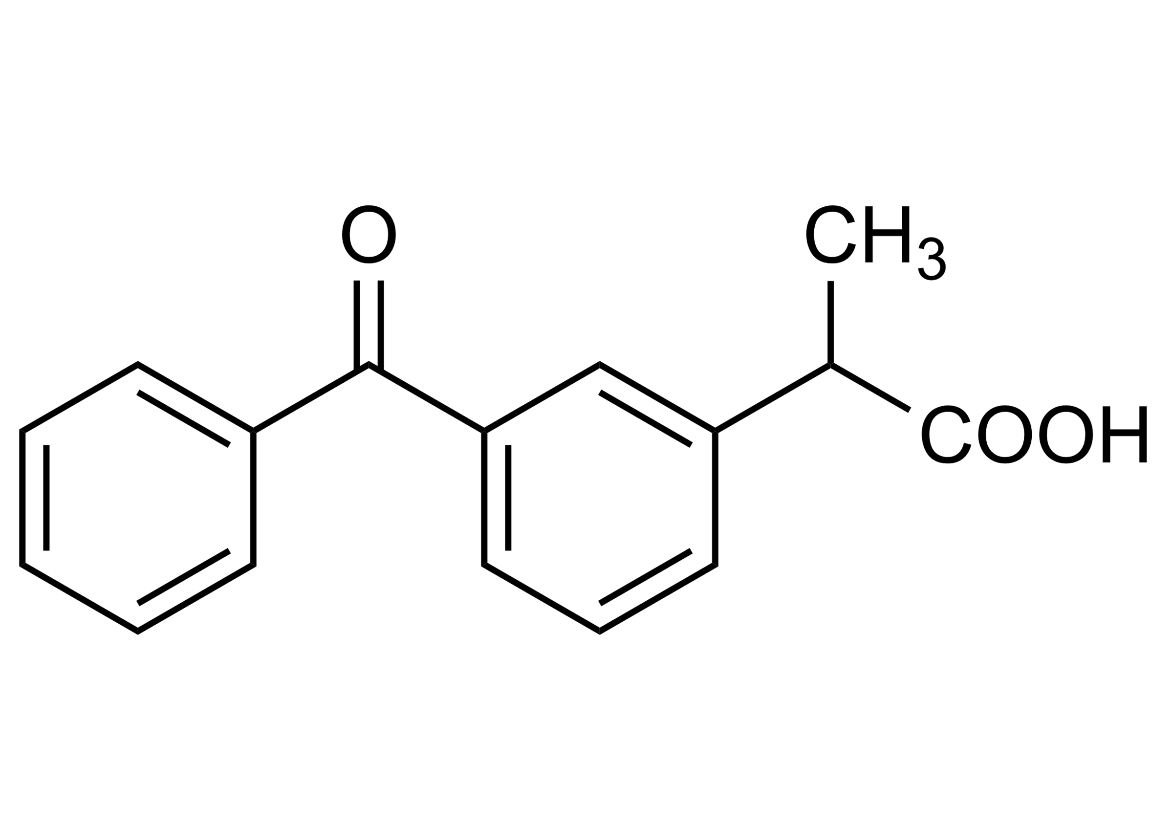 Ketoprofen reference standard molecular structure for LC-MS/MS and GC-MS quantification