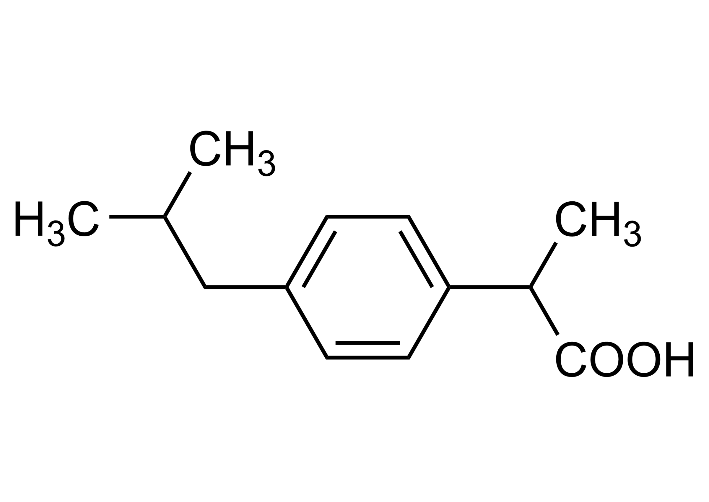 Ibuprofen molecular structure reference standard (CAS 15687-27-1)