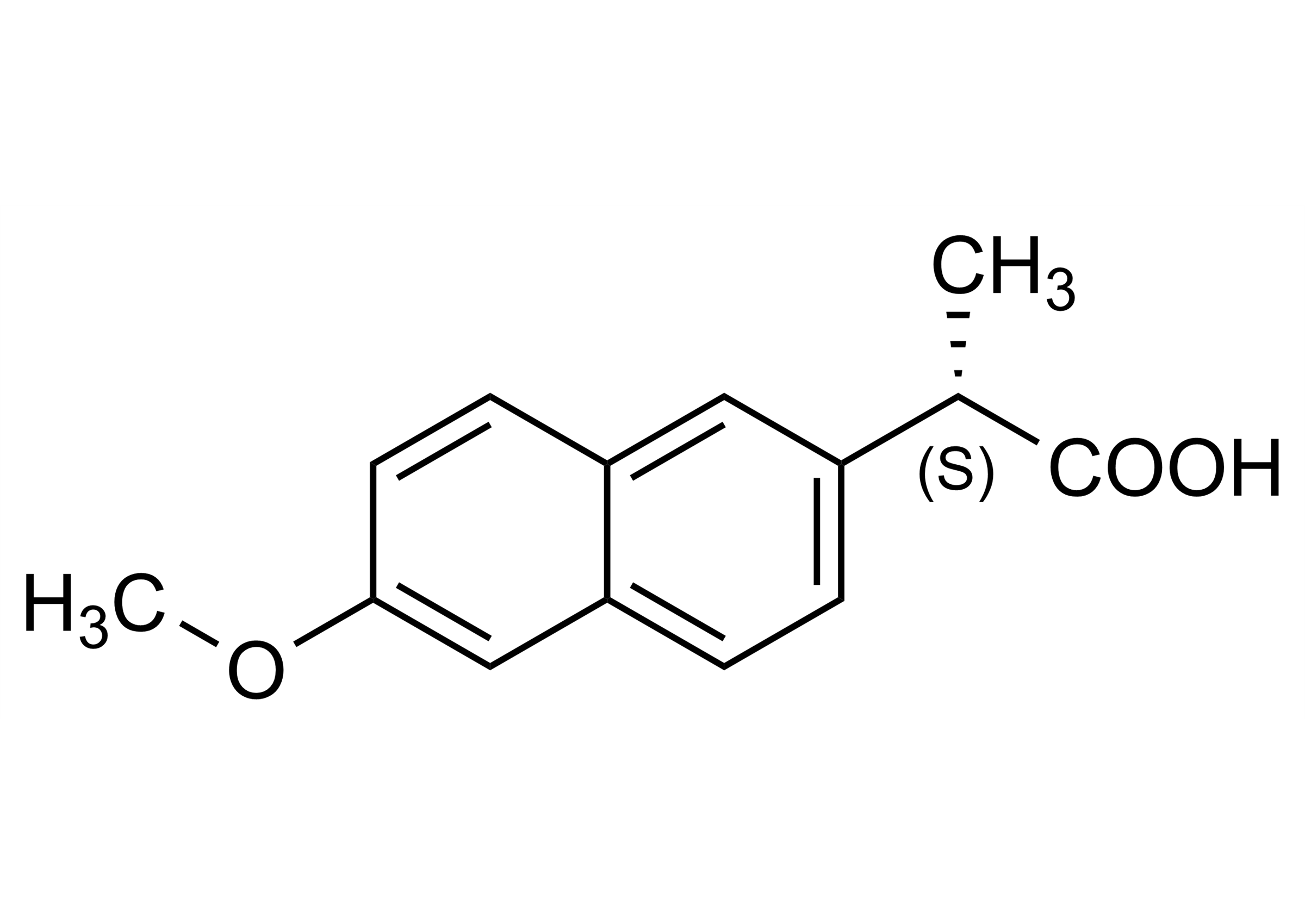 (+)-Naproxen reference standard molecular structure for LC-MS/MS and GC-MS
