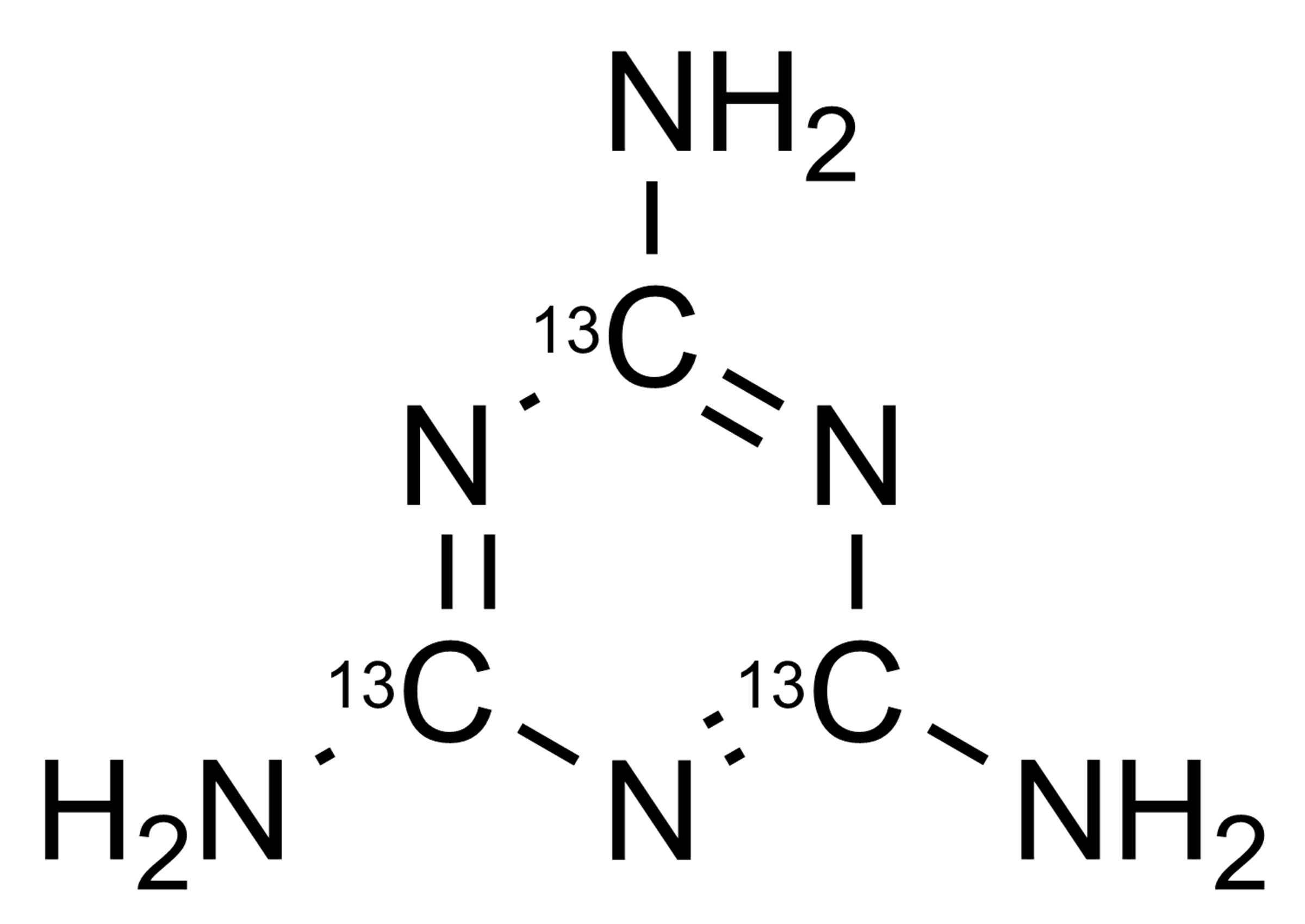 Melamin 13C3 Stable Isotope Reference Standard Structure Melamin 13C3 reference standard molecular structure (CAS 1173022-88-2)