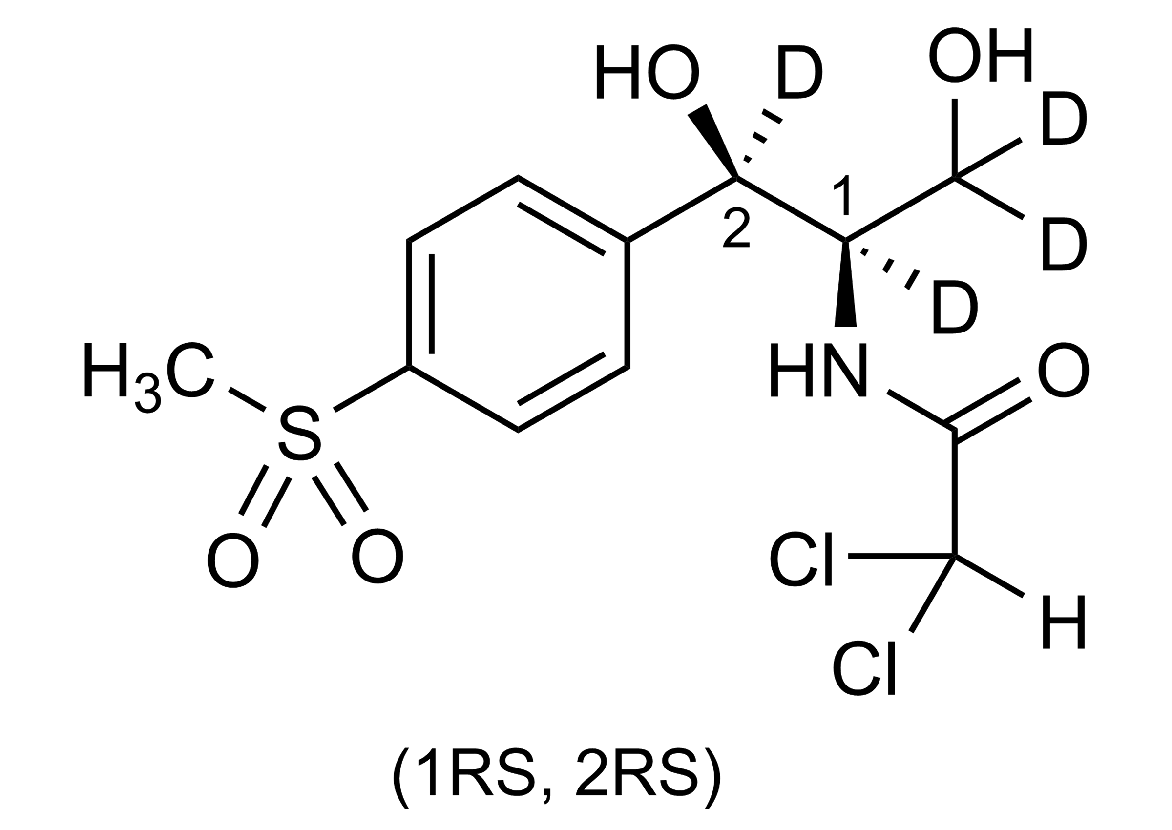 Thiamphenicol D4 Reference Standard Molecular Structure Thiamphenicol D4 reference standard molecular structure for LC-MS/MS and GC-MS calibration