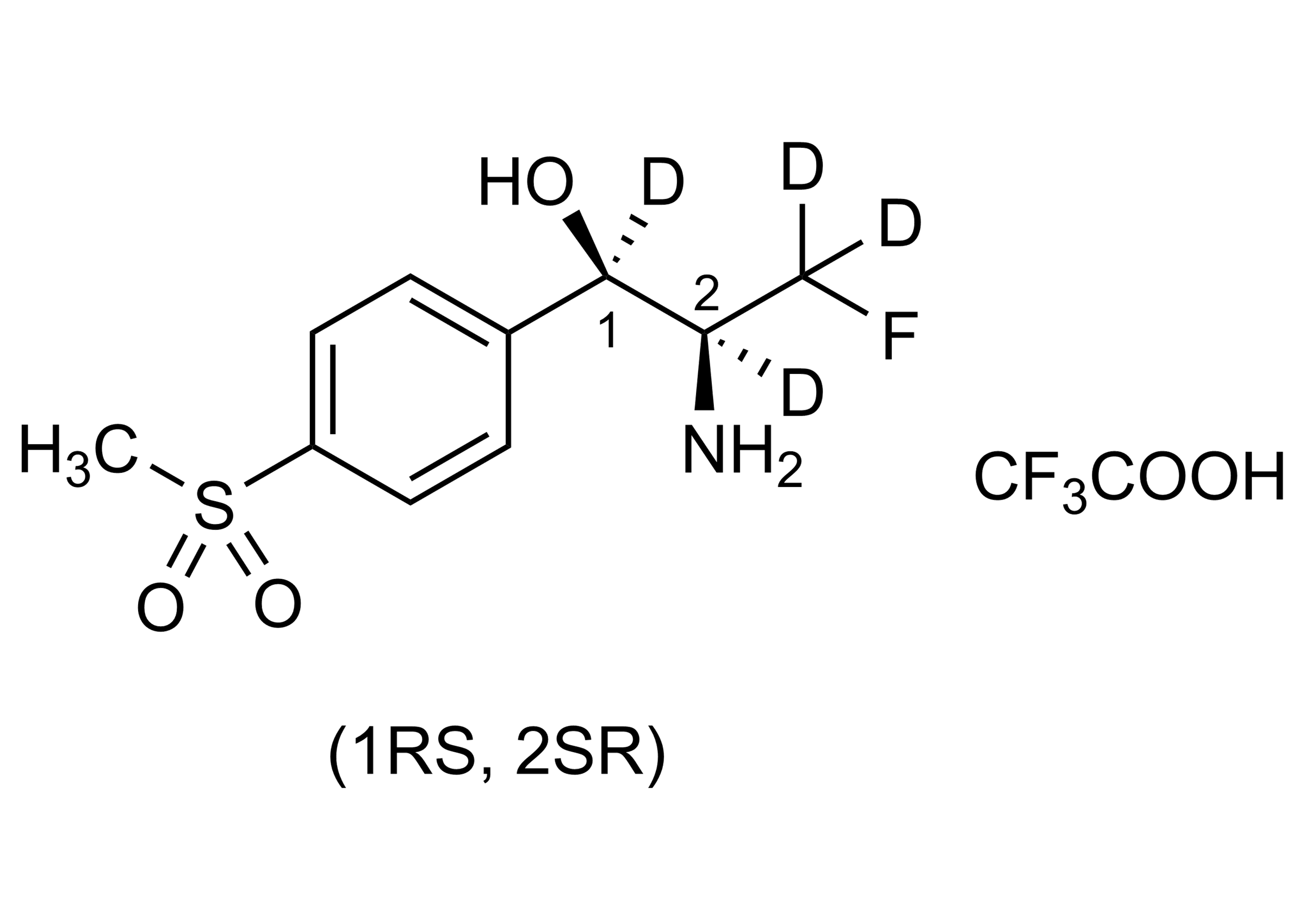 Florfenicolamine-D4 TFA Reference Standard Structure Florfenicolamine-d4 trifluoroacetate reference standard molecular structure for LC-MS/MS