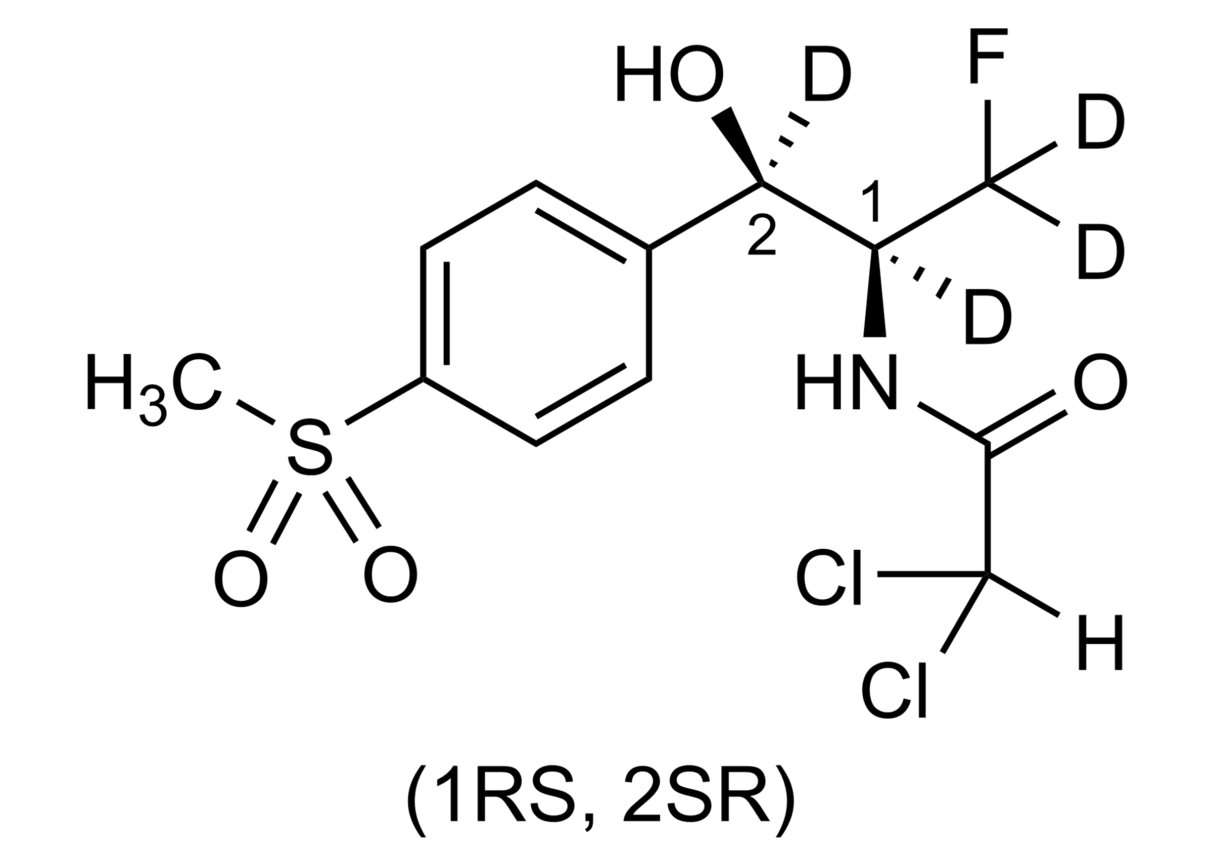 Florfenicol-D4 Reference Standard Molecular Structure Image Florfenicol-D4 reference standard molecular structure for LC-MS/MS calibration and GC-MS quantification