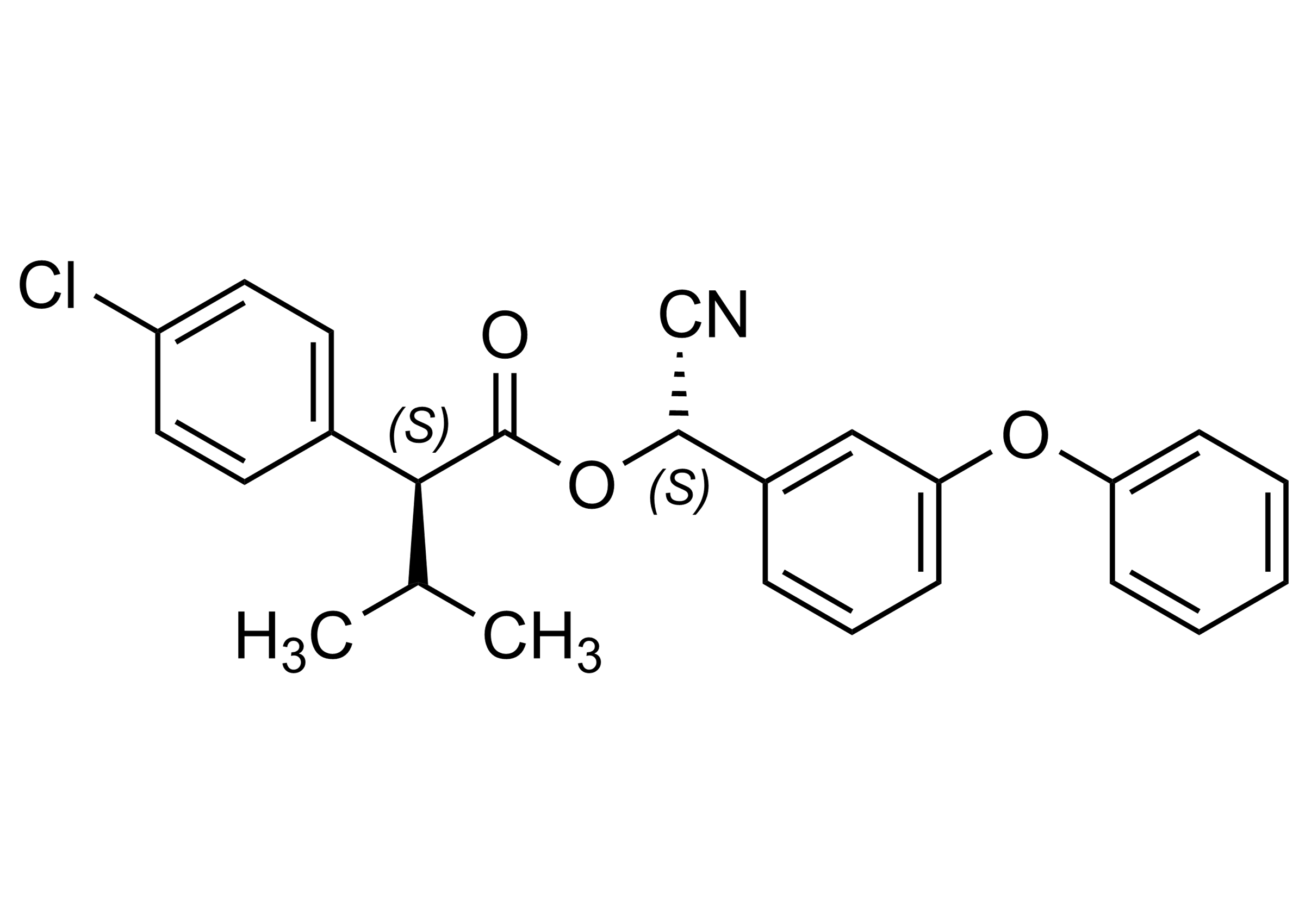 Esfenvalerate Reference Standard Structure CAS 66230-04-4 Esfenvalerate reference standard CAS 66230-04-4 molecular structure for LC-MS/MS and GC-MS calibration