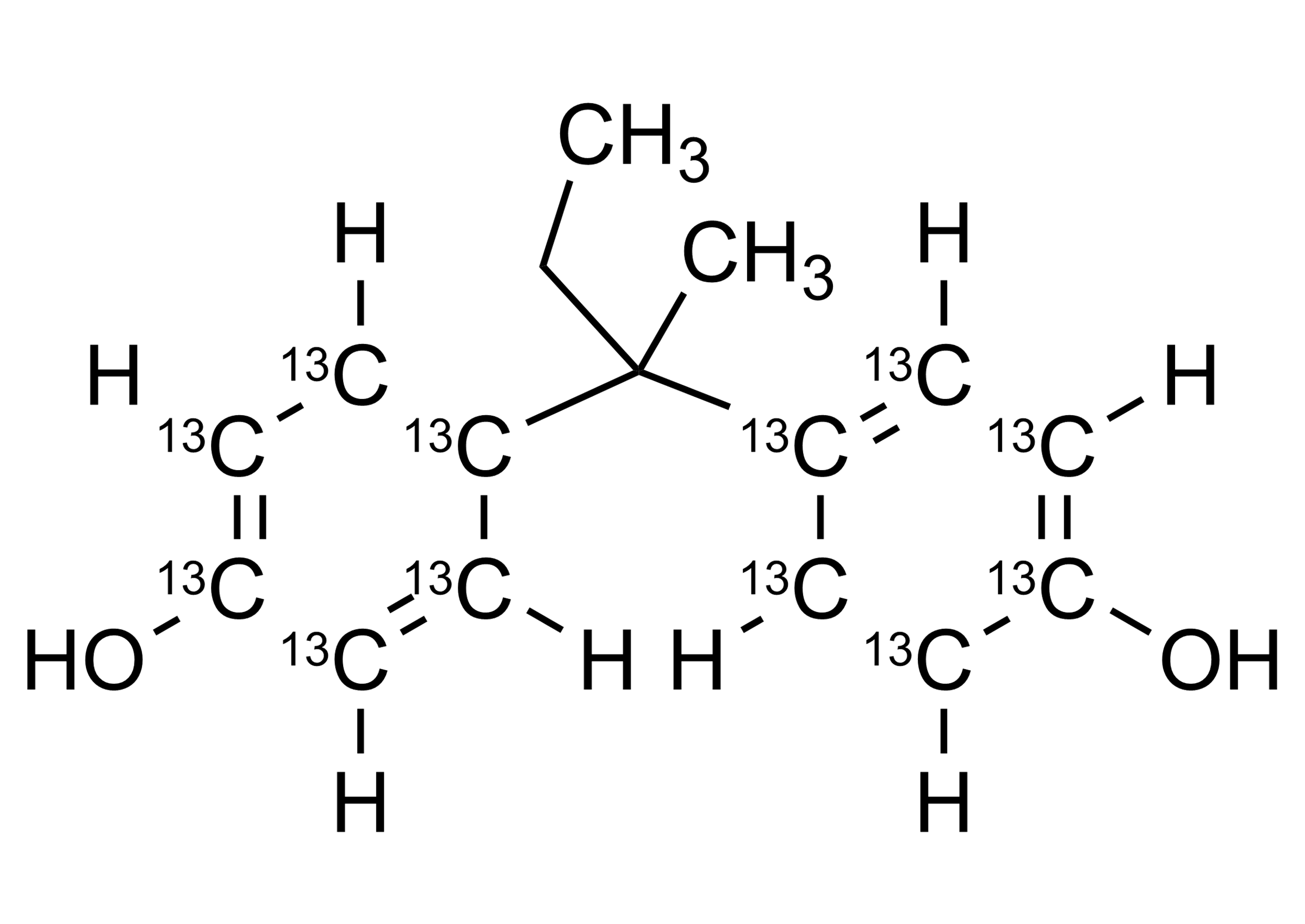 Molecular structure of Bisphenol B 13C12 reference standard for LC-MS/MS