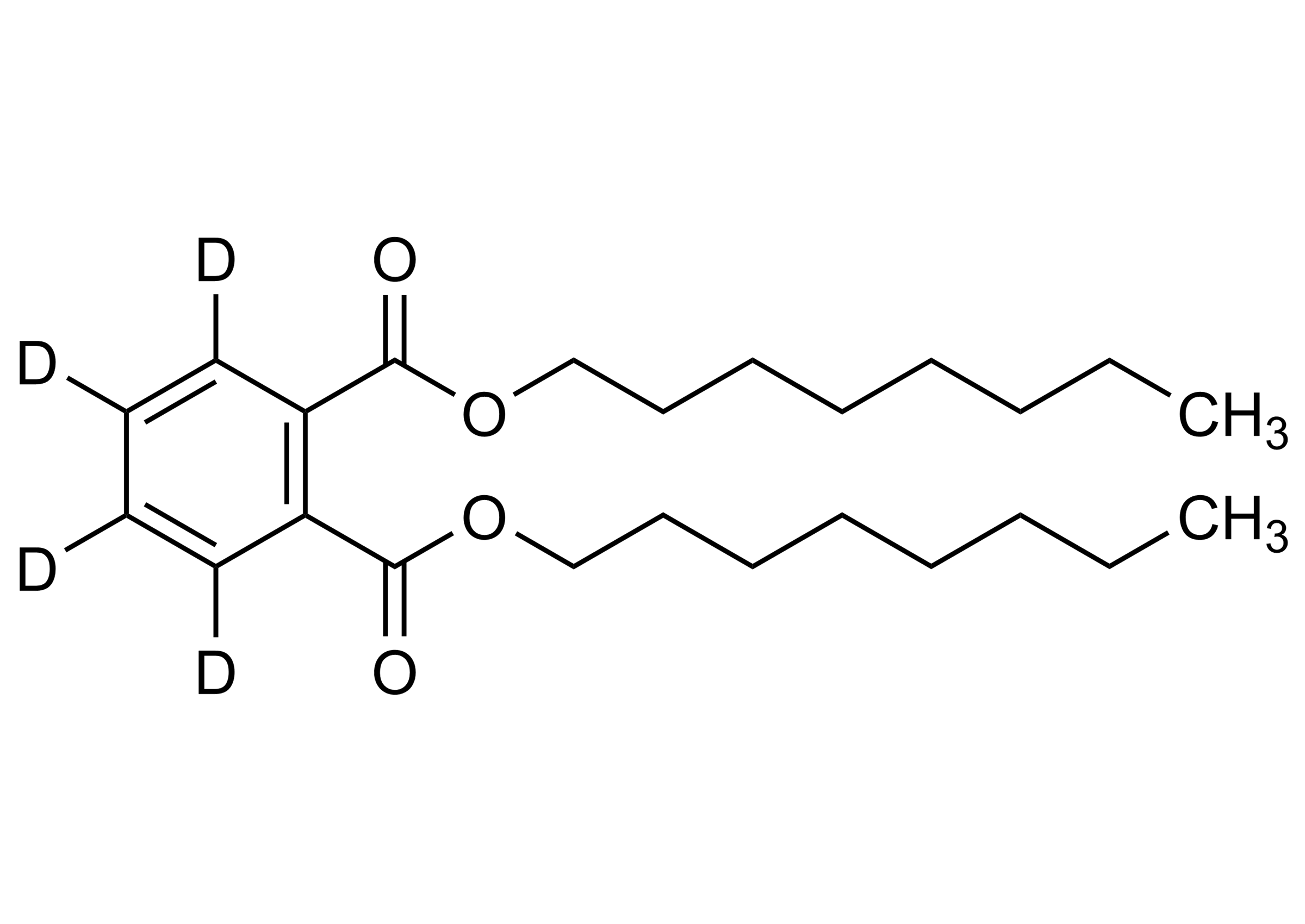 Molecular structure of Di-n-octyl phthalate-D4 reference standard for LC-MS/MS and GC-MS (CAS 93952-13-7)