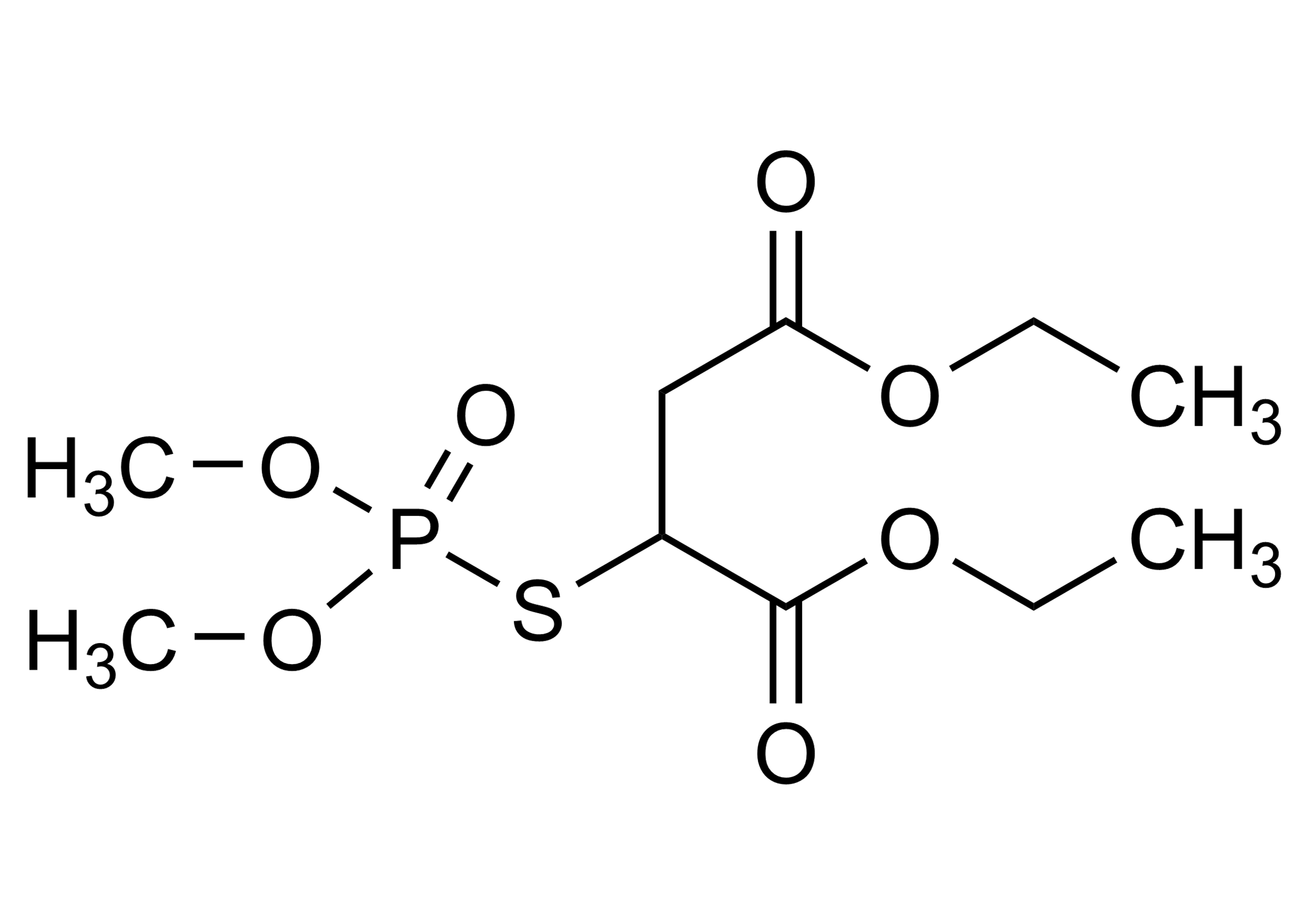 Malaoxon reference standard molecular structure for LC-MS/MS and GC-MS calibration