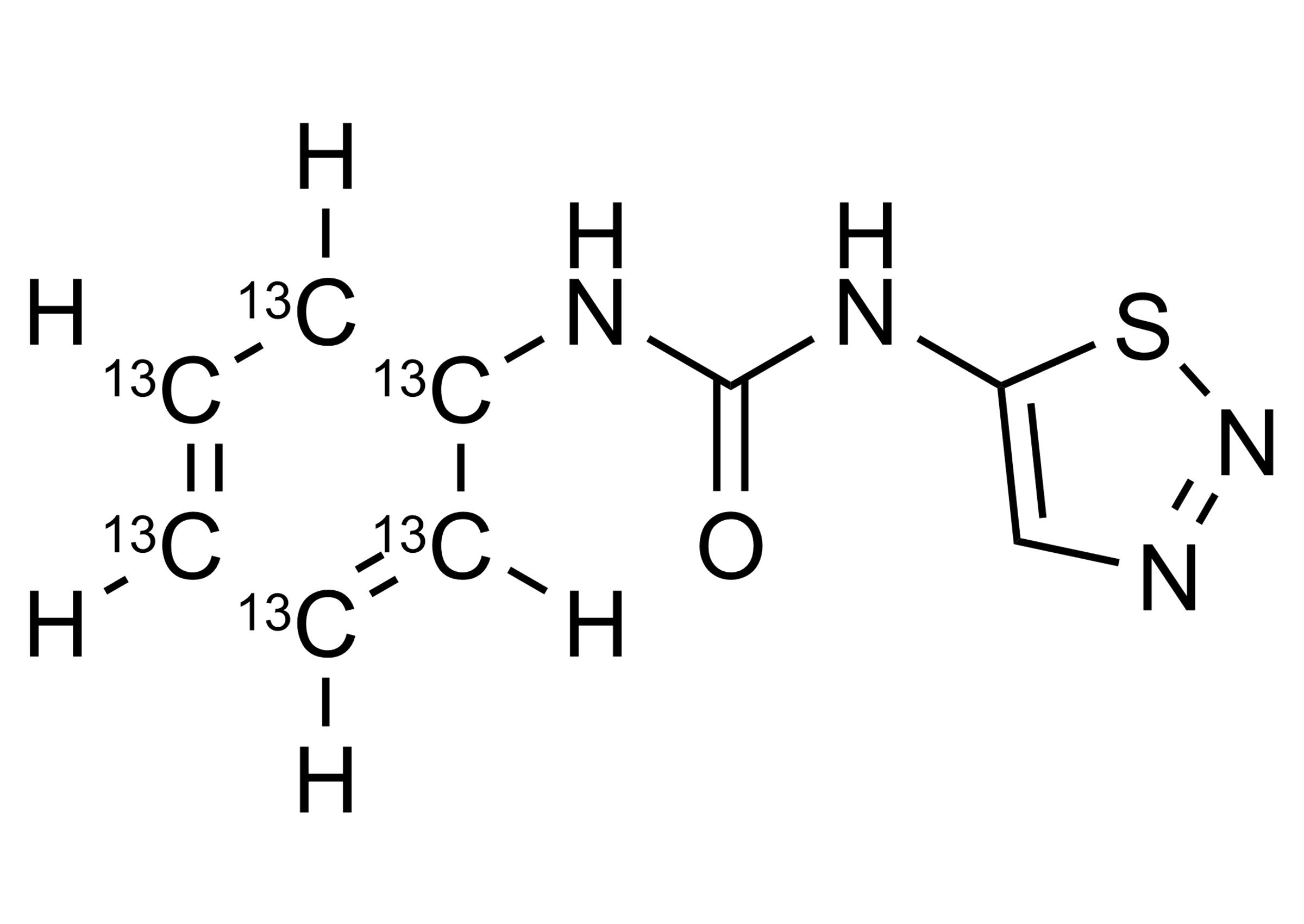 Molecular structure of Thidiazuron 13C6 reference standard for LC-MS/MS and GC-MS
