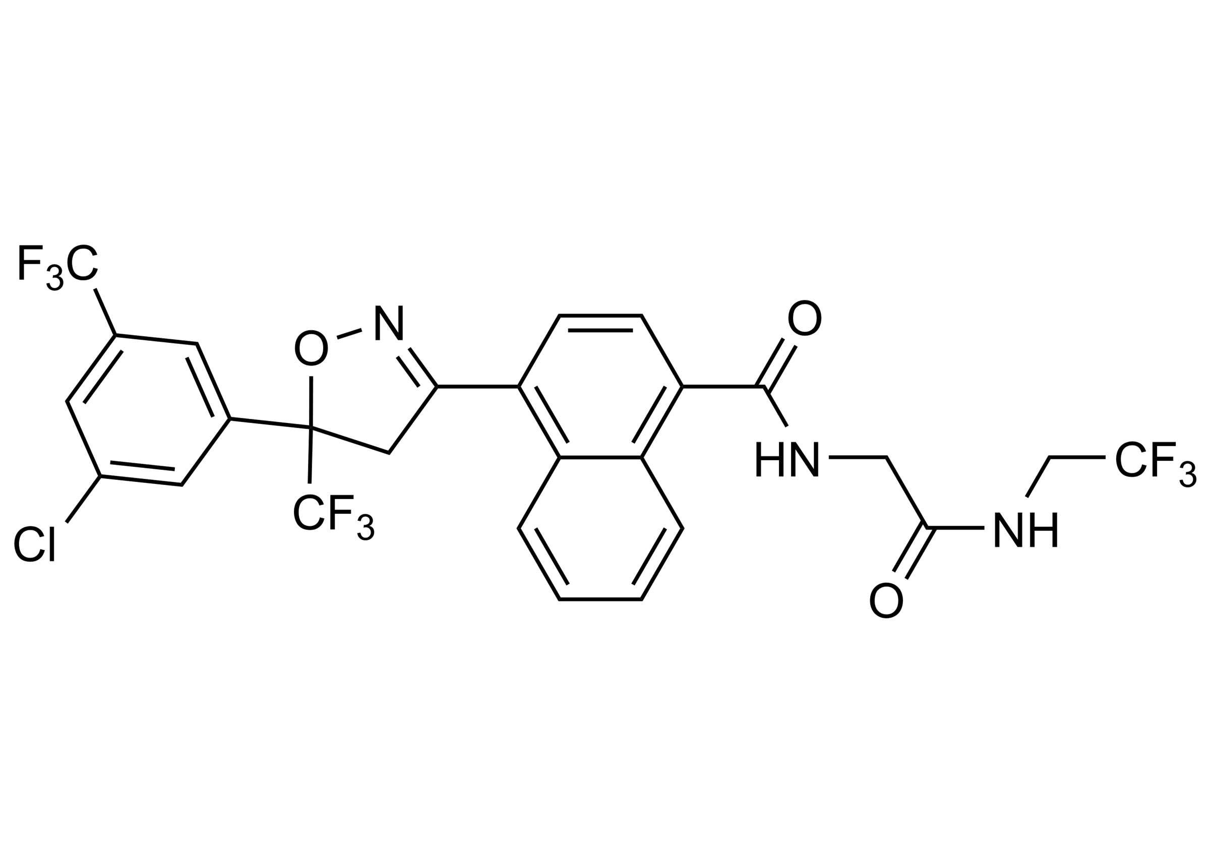Molecular structure of the Afoxolaner reference standard for LC-MS/MS and GC-MS quantification (CAS 1093861-60-9)