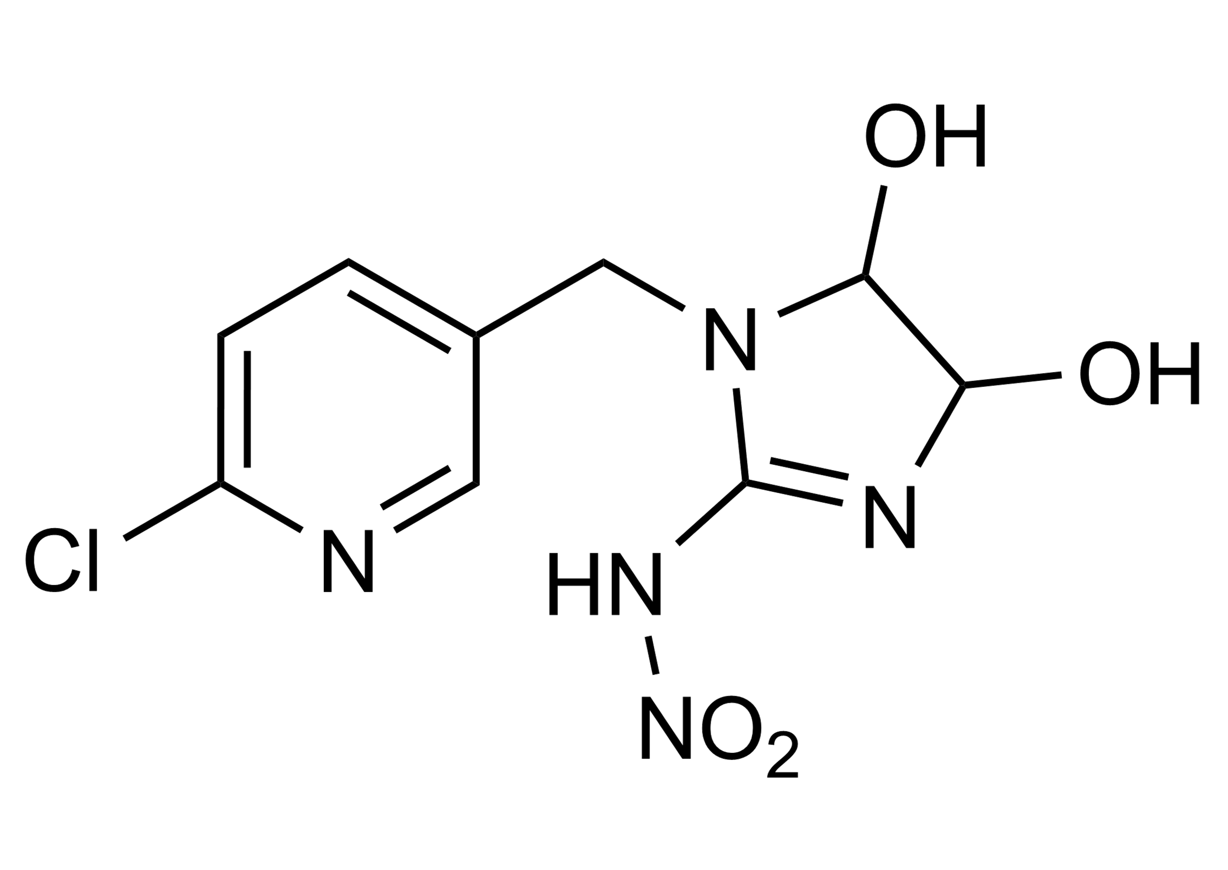 4,5-Dihydroxyimidacloprid reference standard (CAS 155802-65-6) molecular structure