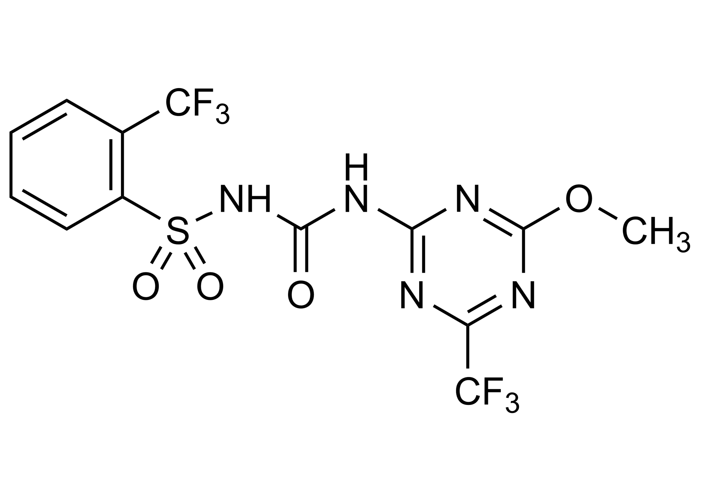 Tritosulfuron reference standard molecular structure (CAS 142469-14-5) for LC-MS/MS and GC-MS quantification