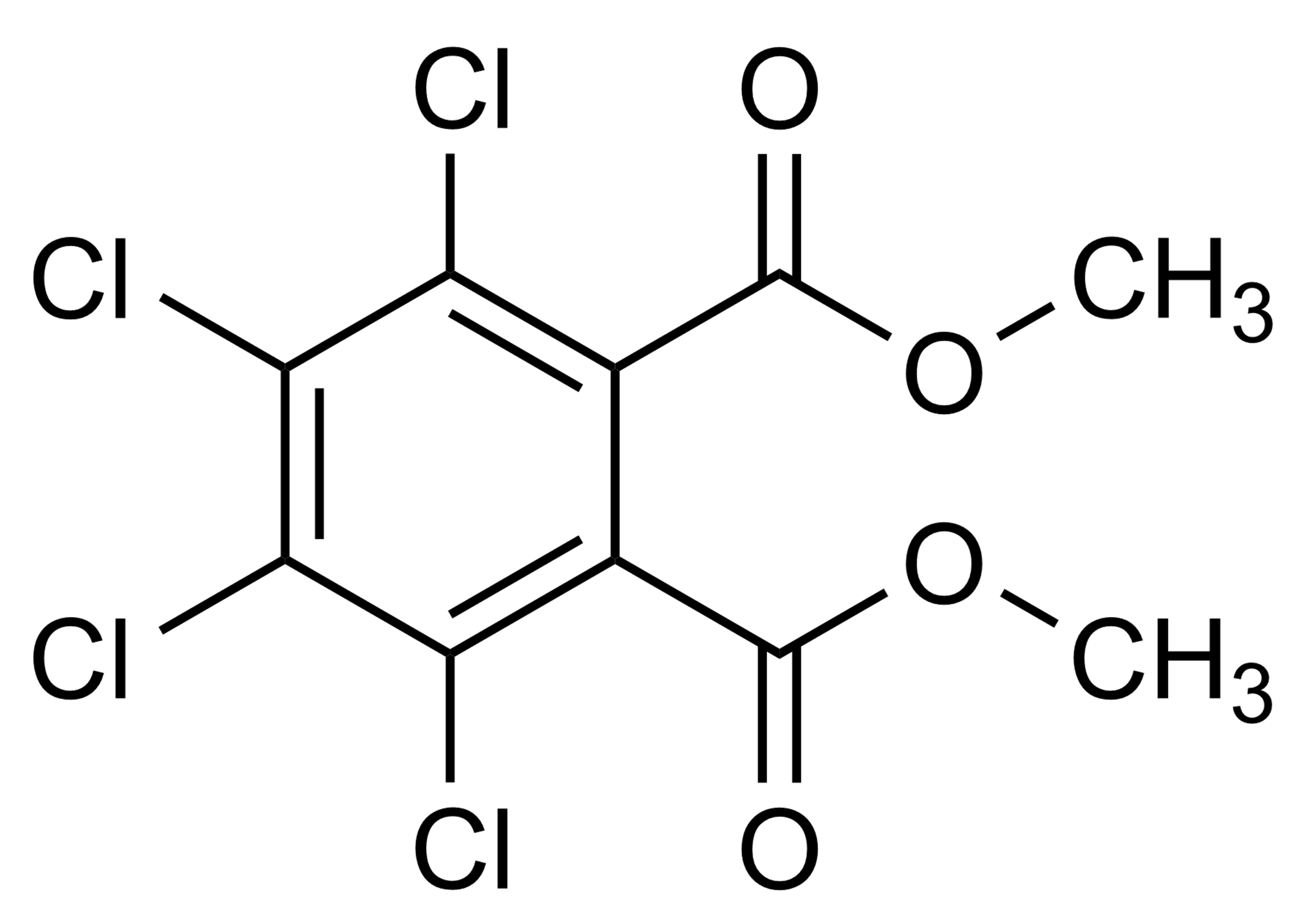 Dimethyl 3,4,5,6-tetrachlorophthalate reference standard molecular structure for LC-MS/MS and GC-MS calibration, CAS 20098-41-3