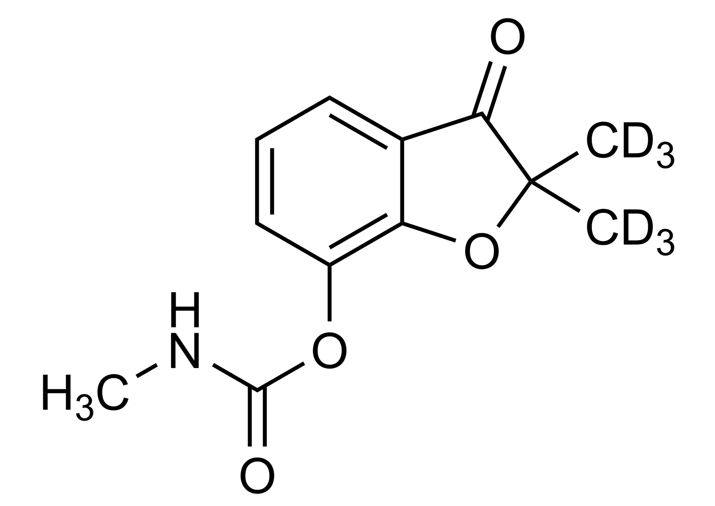 Molecular structure of 3-Ketocarbofuran-D6 reference standard for LC-MS/MS and GC-MS quantification