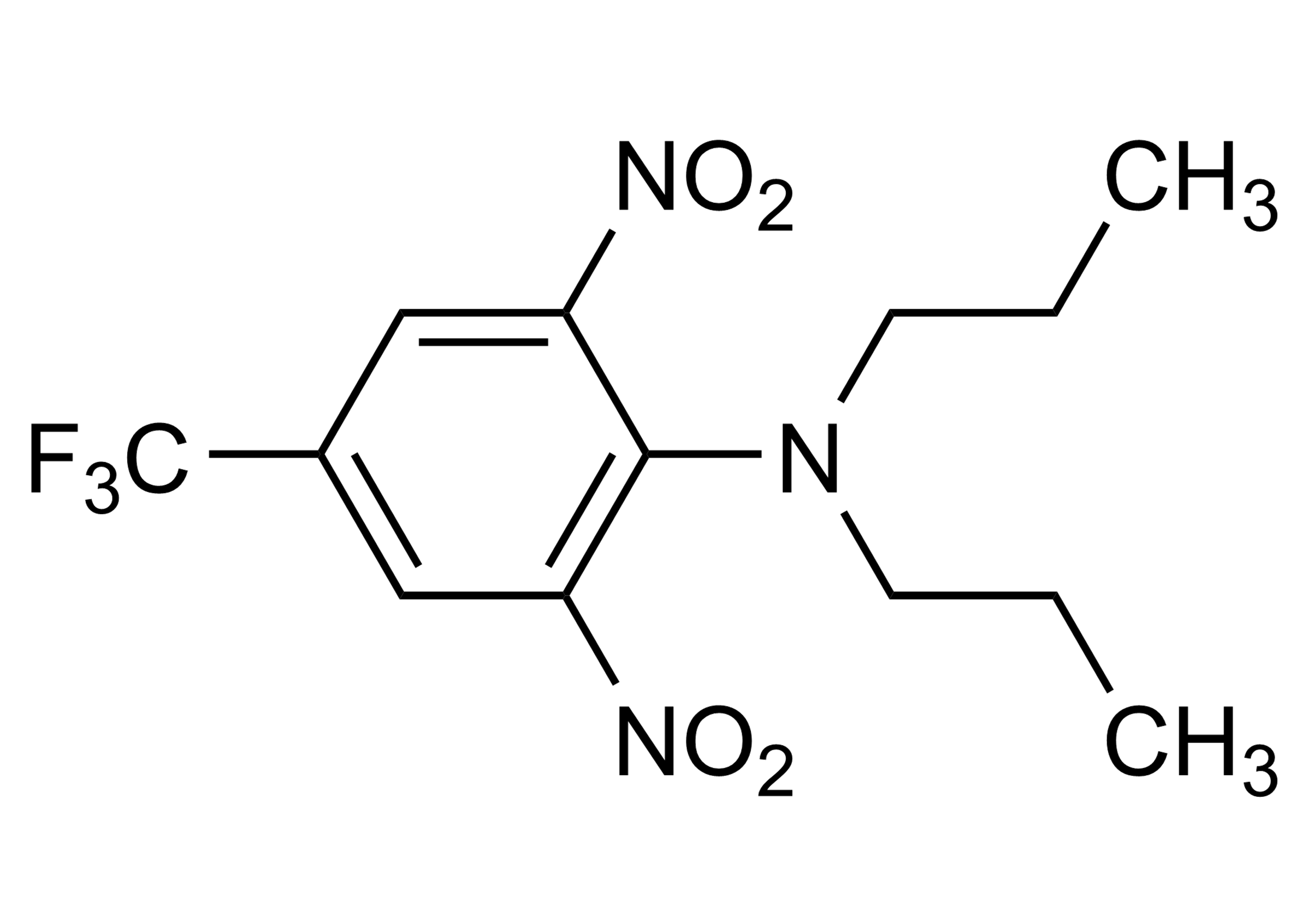 Molecular structure of Trifluralin reference standard for LC-MS/MS and GC-MS analysis