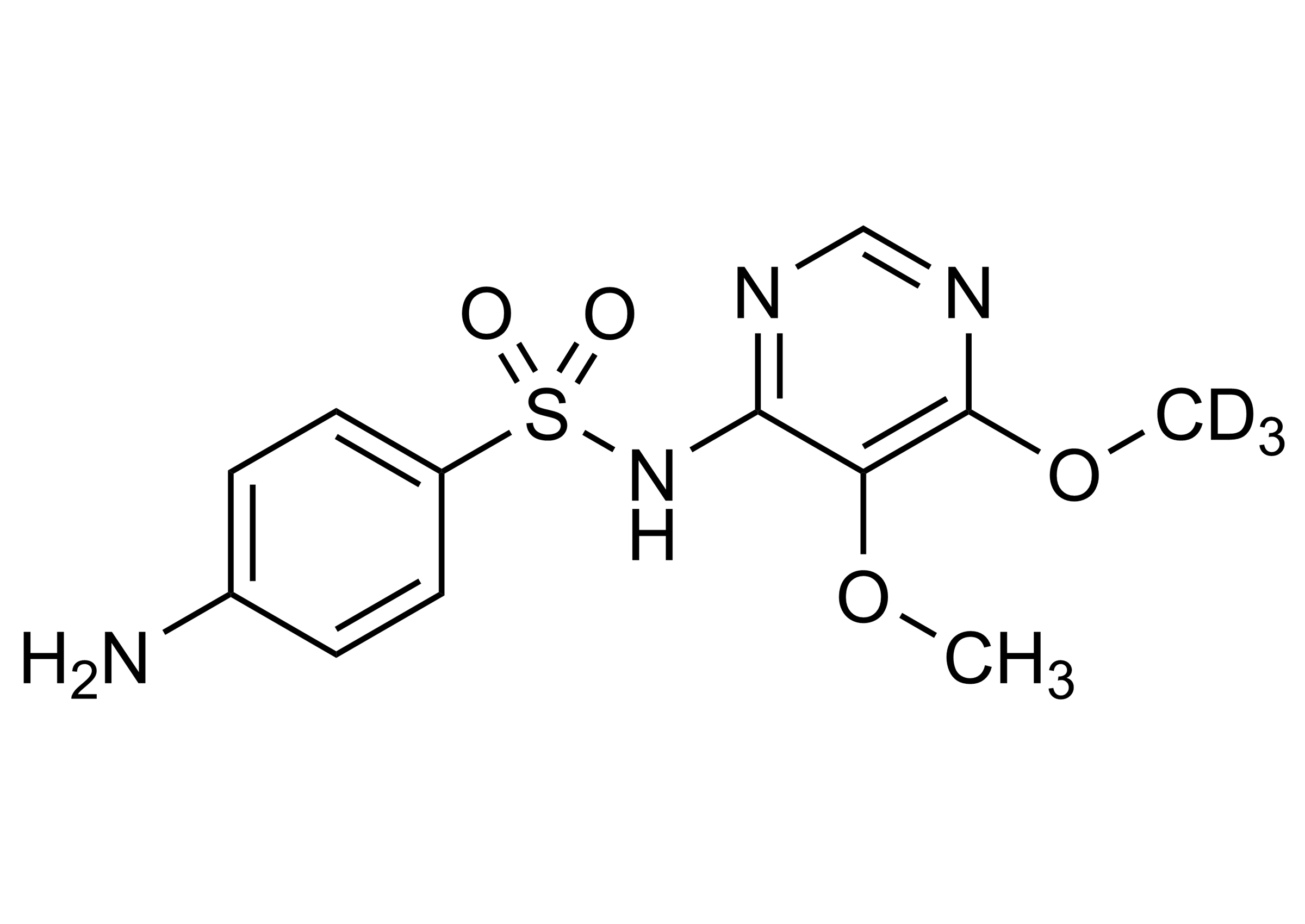 Sulfadoxine D3 Reference Standard Structure Sulfadoxine D3 reference standard molecular structure (CAS 1262770-70-6)