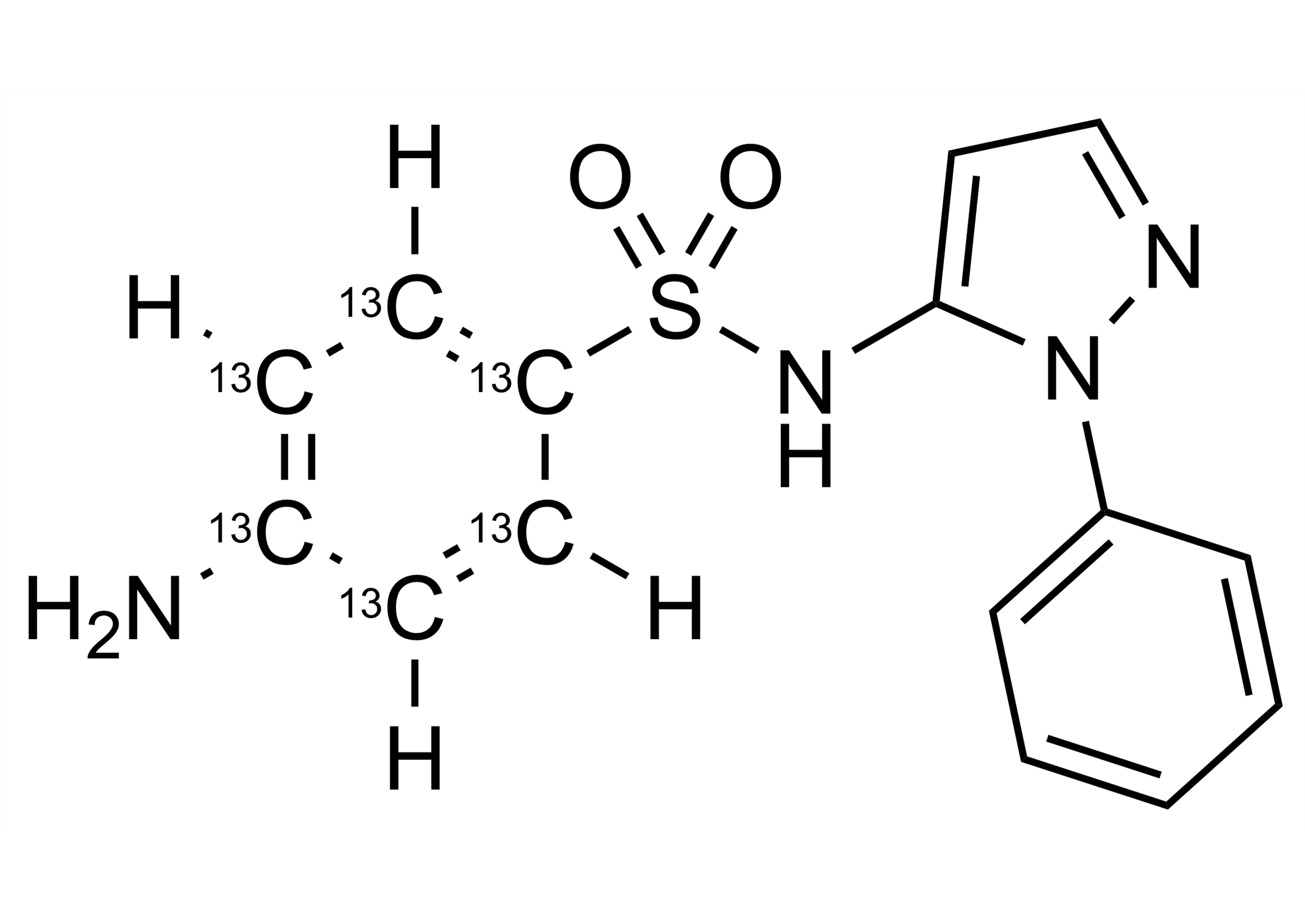 Sulfaphenazole-13C6 Reference Standard Structure Sulfaphenazole-13C6 reference standard molecular structure (CAS 1420043-53-3)