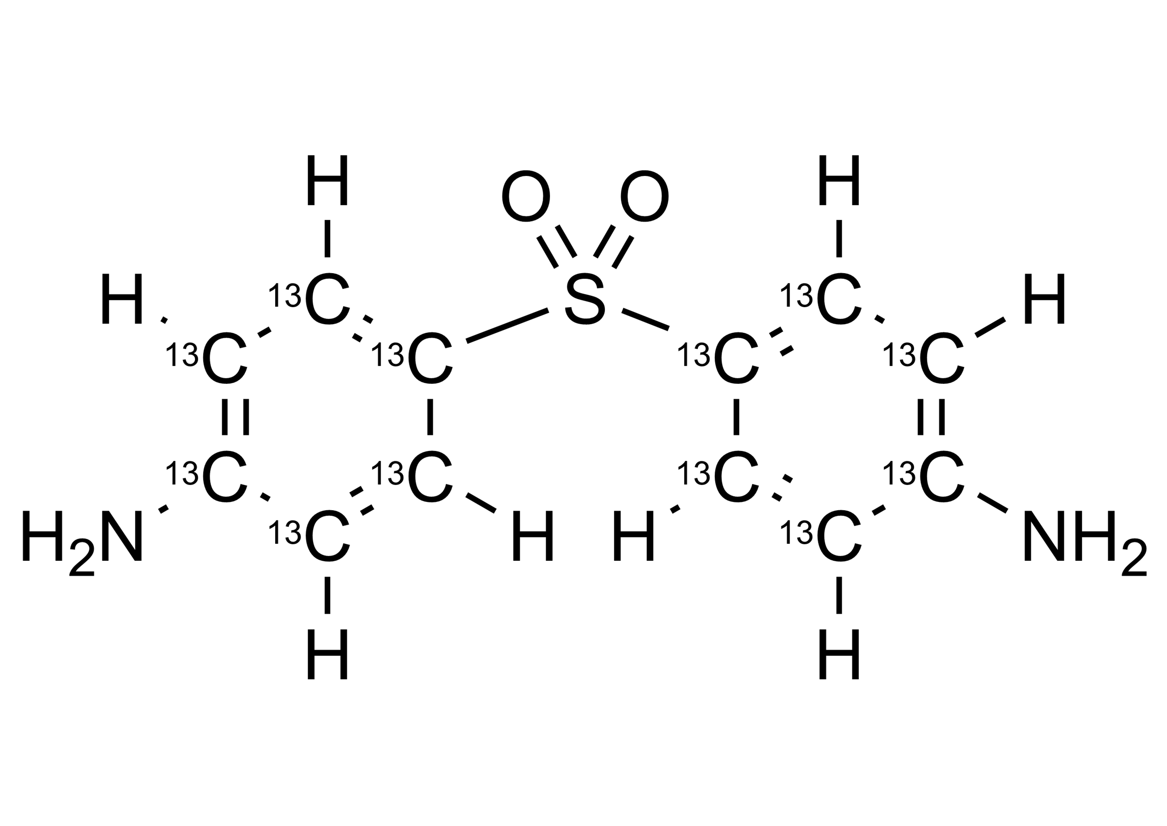 Dapsone-13C12 reference standard molecular structure for LC-MS/MS calibration
