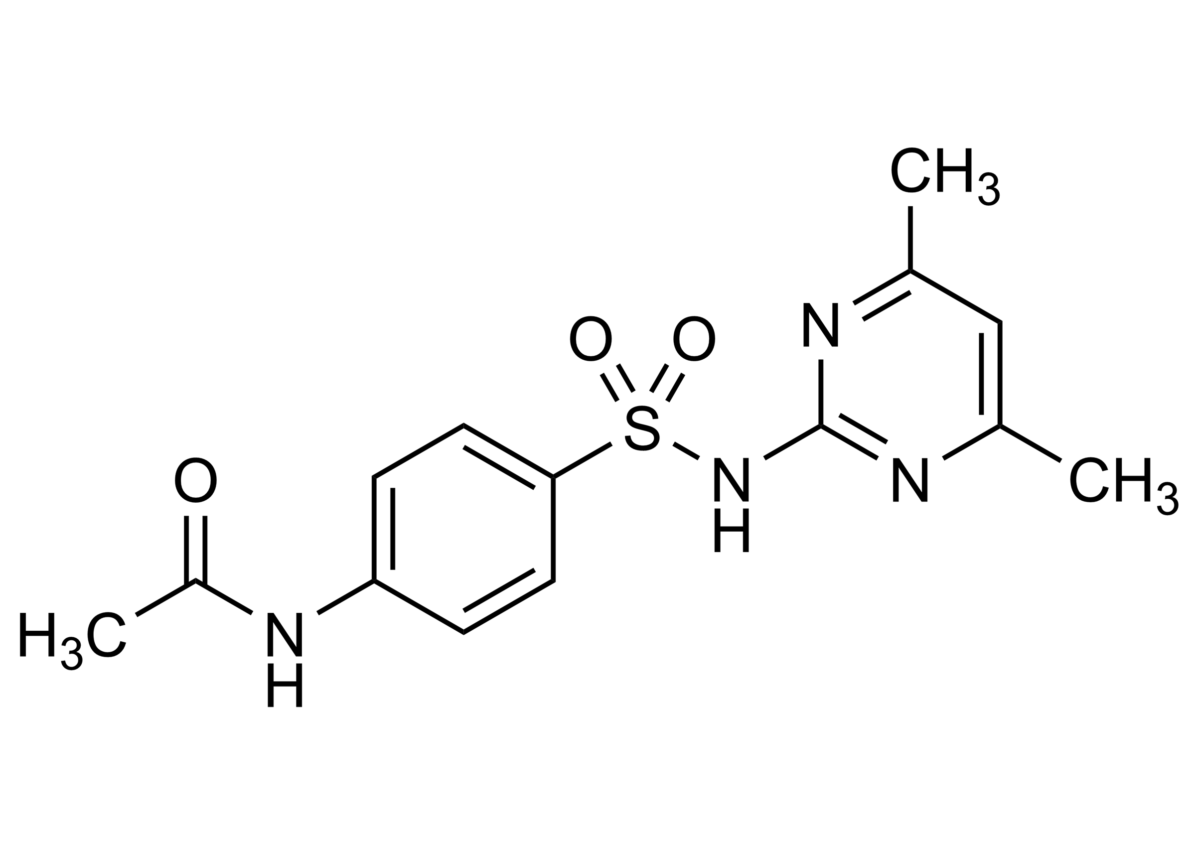 Acetylsulfadimidine (CAS 100-90-3) reference standard molecular structure image