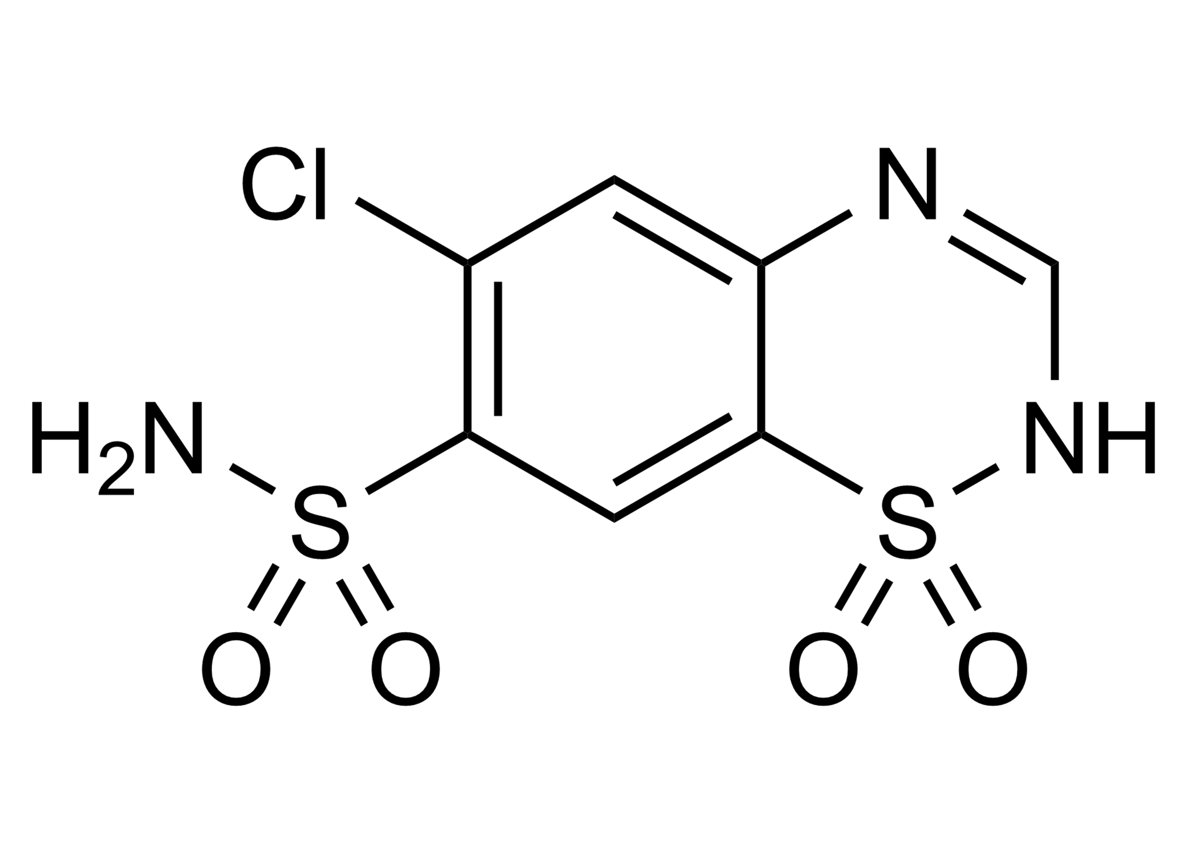 Chlorothiazide reference standard molecular structure for LC-MS/MS and GC-MS