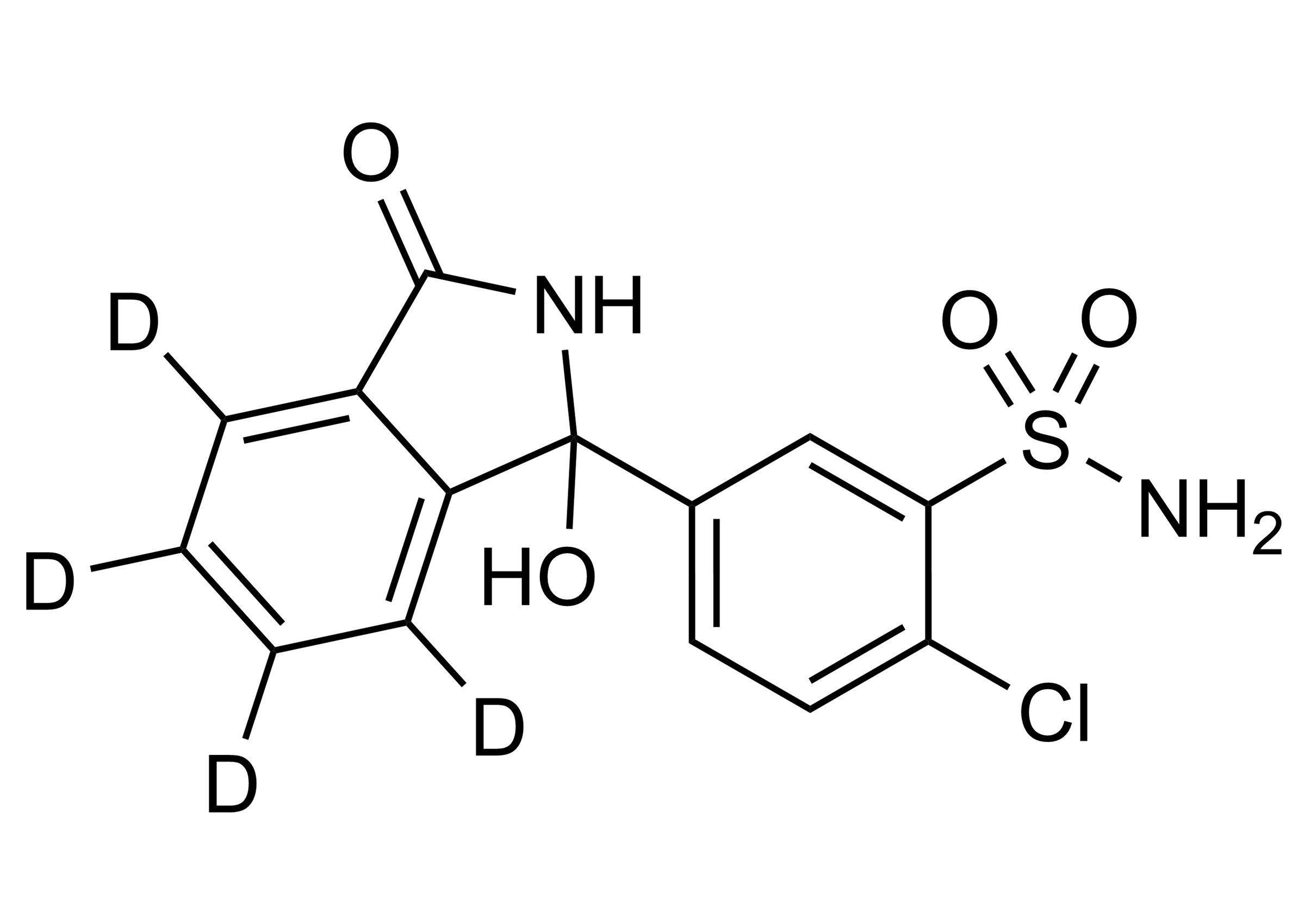 Chlorthalidone-D4 reference standard molecular structure for LC-MS/MS and GC-MS calibration