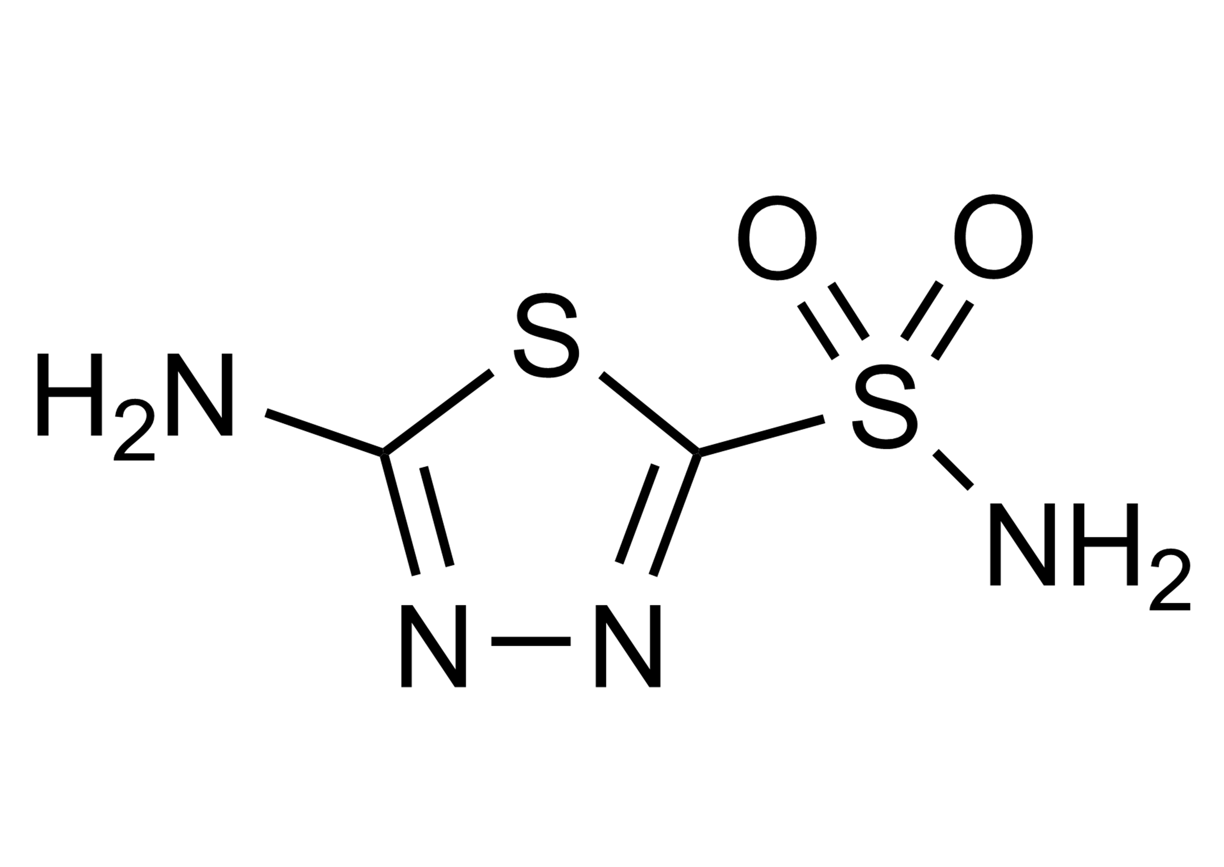 5-Amino-1,3,4-thiadiazole-2-sulfonamide reference standard molecular structure (CAS 14949-00-9)