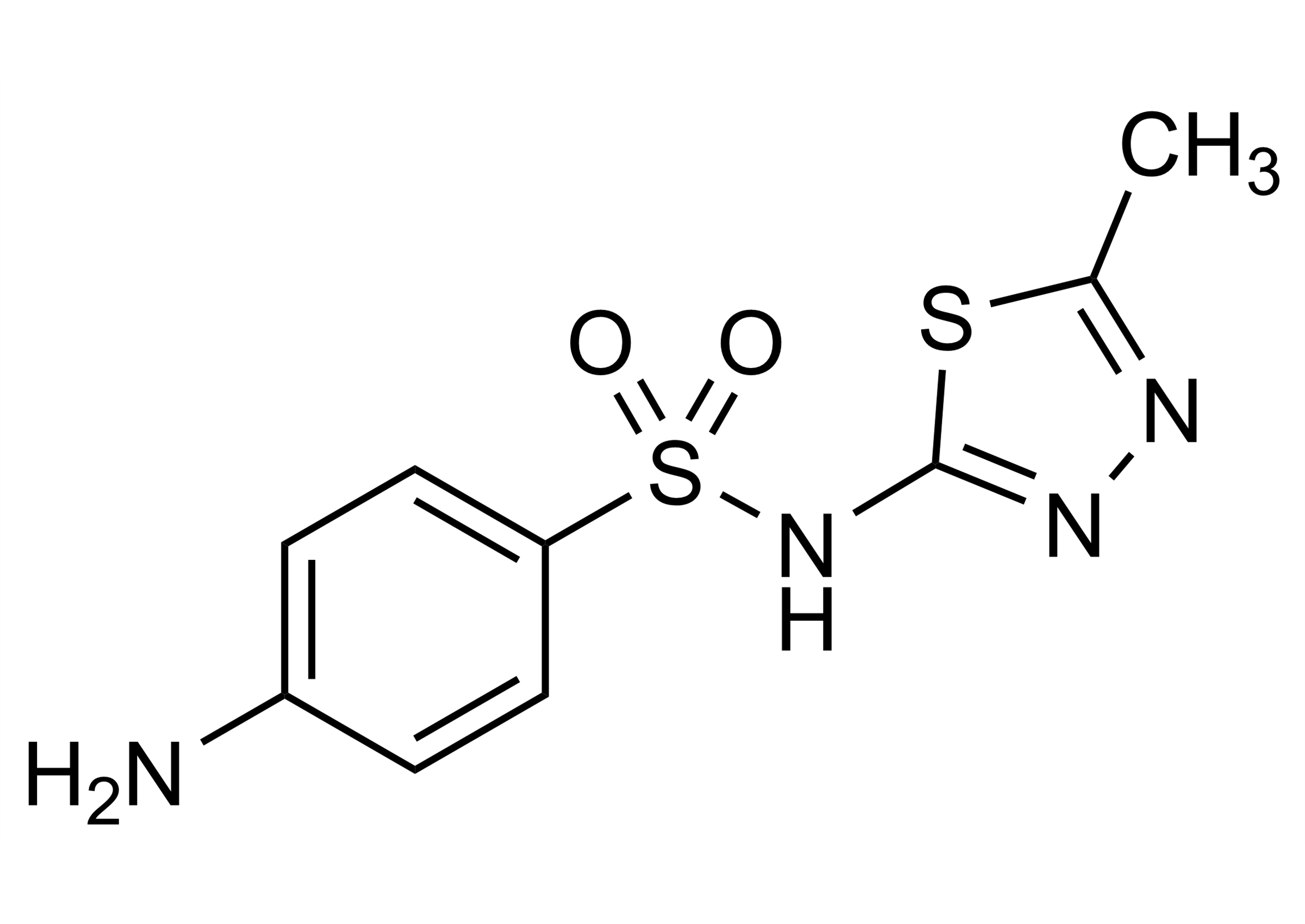 Sulfamethizole molecular structure reference standard for LC-MS/MS and GC-MS, CAS 144-82-1