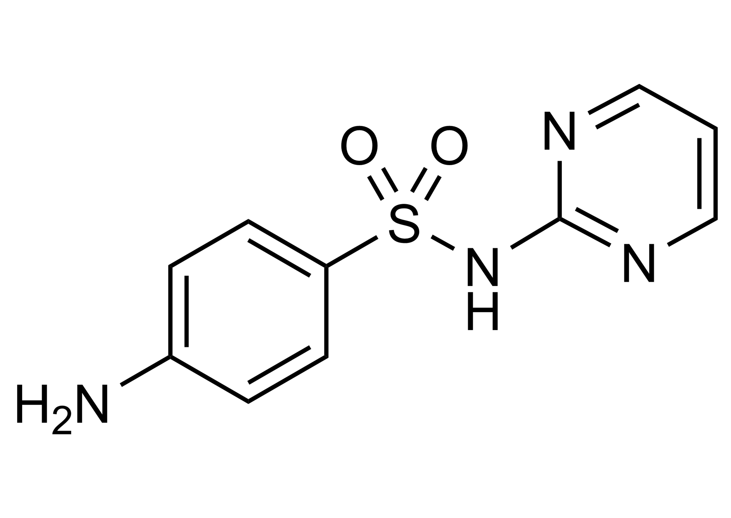 Sulfadiazine reference standard molecular structure for LC-MS/MS and GC-MS quantification