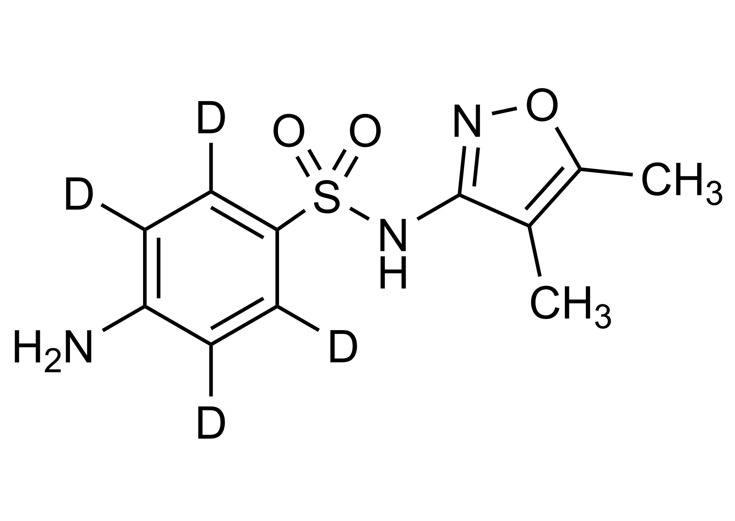 Sulfatroxazole D4 reference standard molecular structure for LC-MS/MS and GC-MS analysis