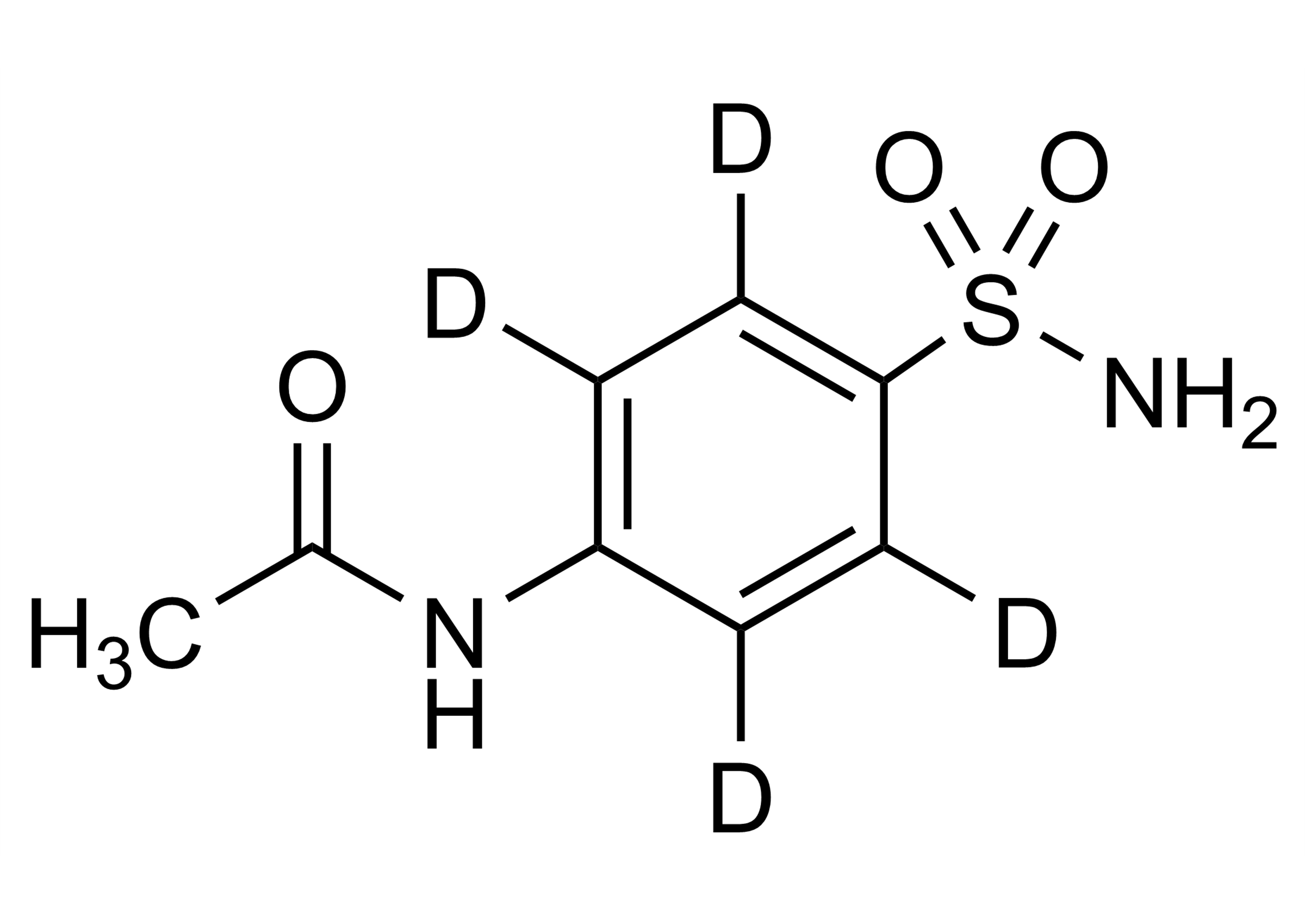 4-Acetylsulfanilamide-D4 molecular structure reference standard for LC-MS/MS and GC-MS