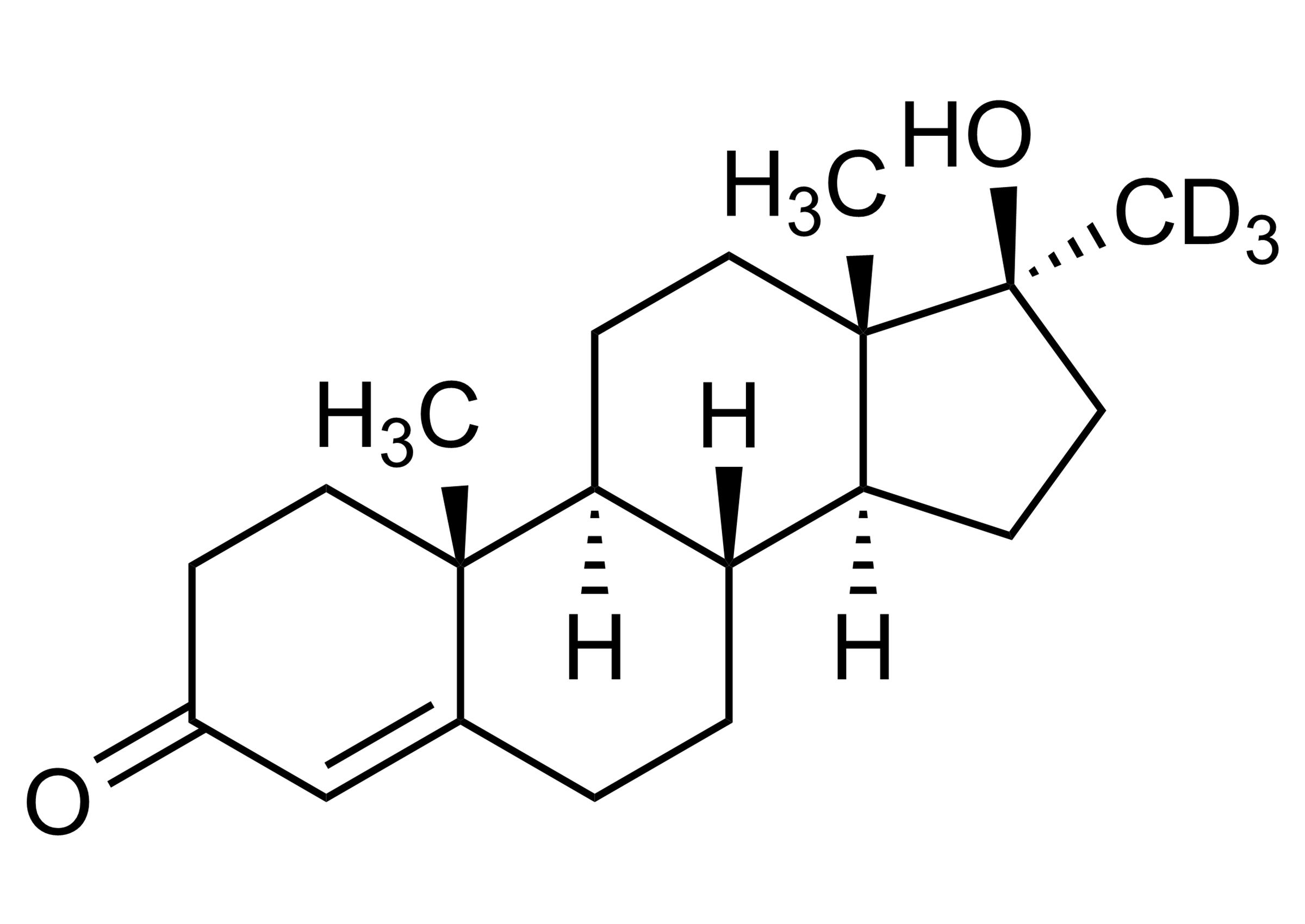 Methyltestosterone-D3 molecular structure reference standard for LC-MS/MS and GC-MS quantification