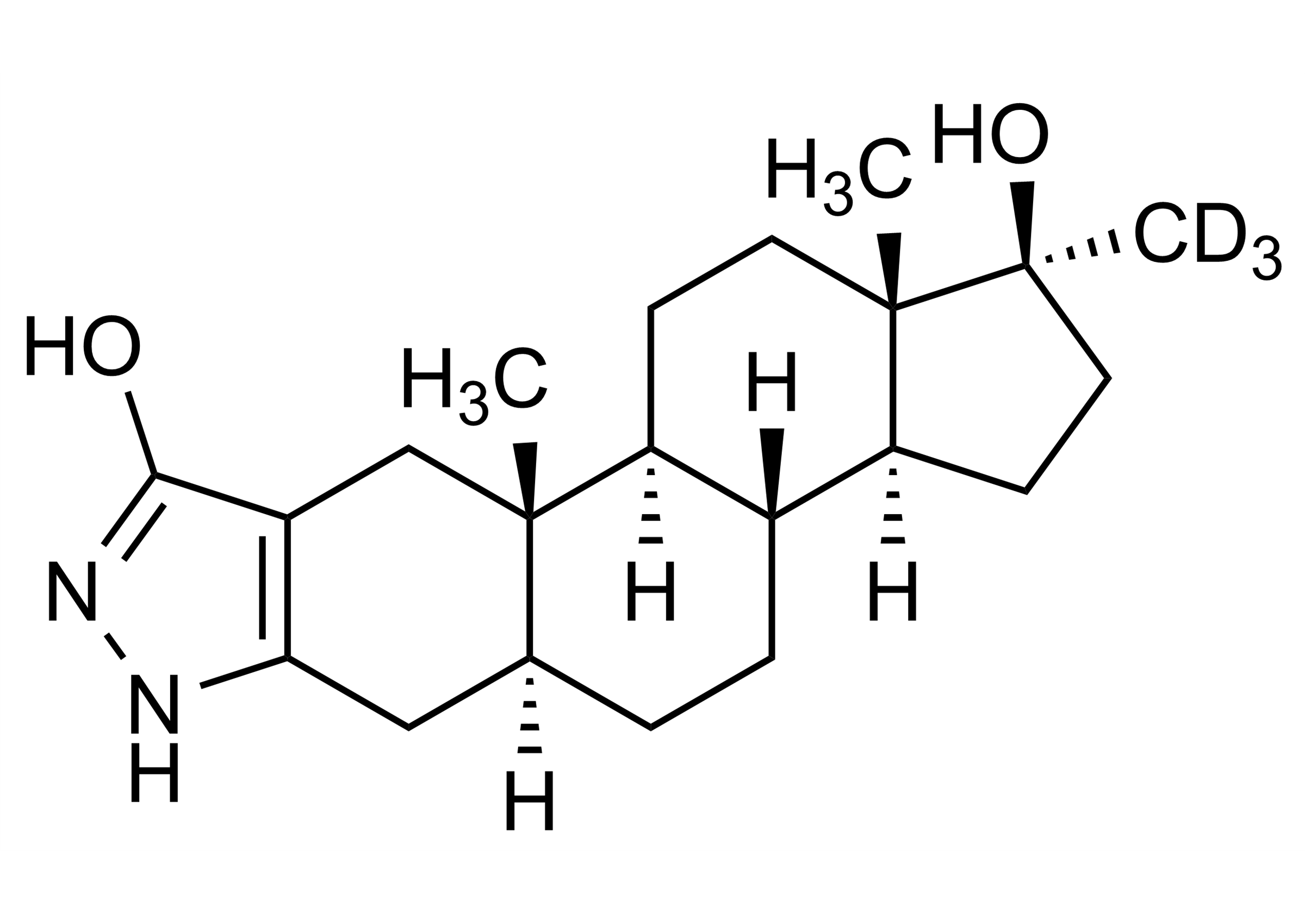 3'-Hydroxystanozolol-D3 reference standard molecular structure