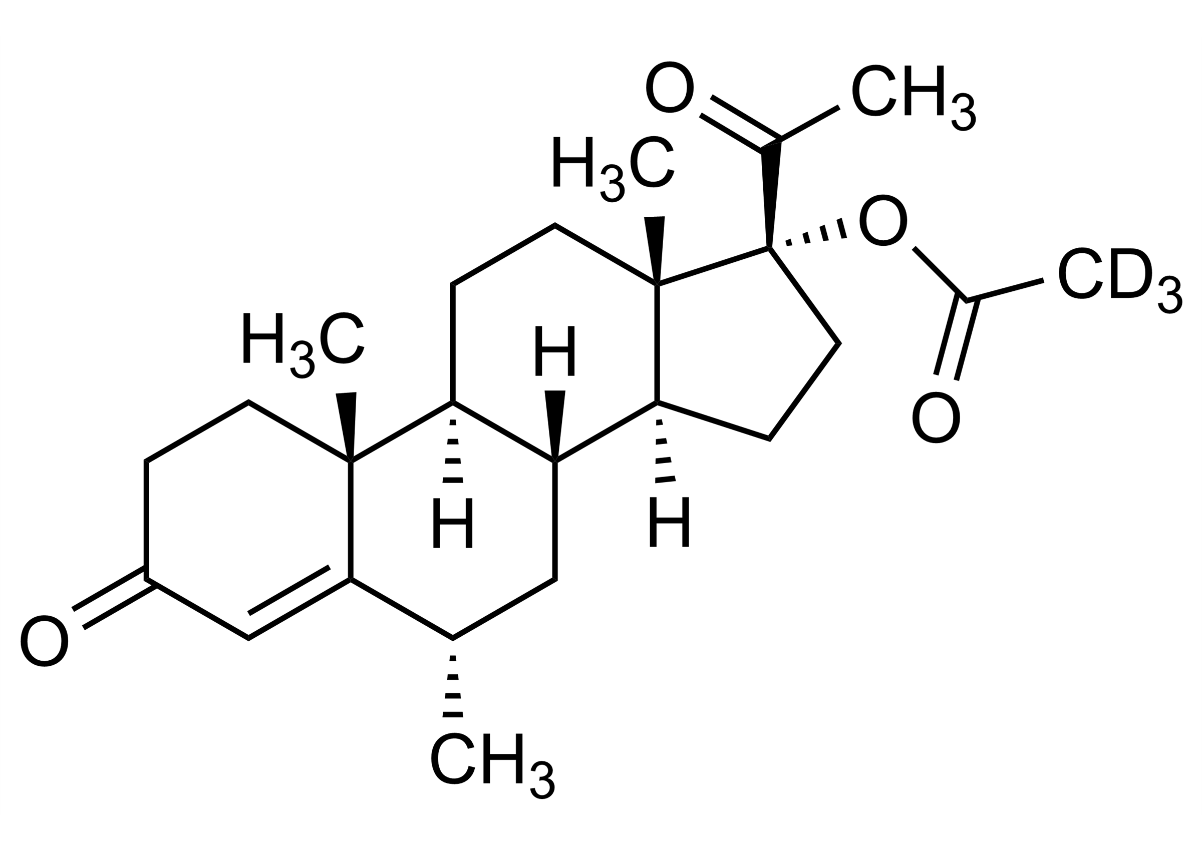 Medroxyprogesterone acetate D3 reference standard molecular structure for LC-MS/MS quantification