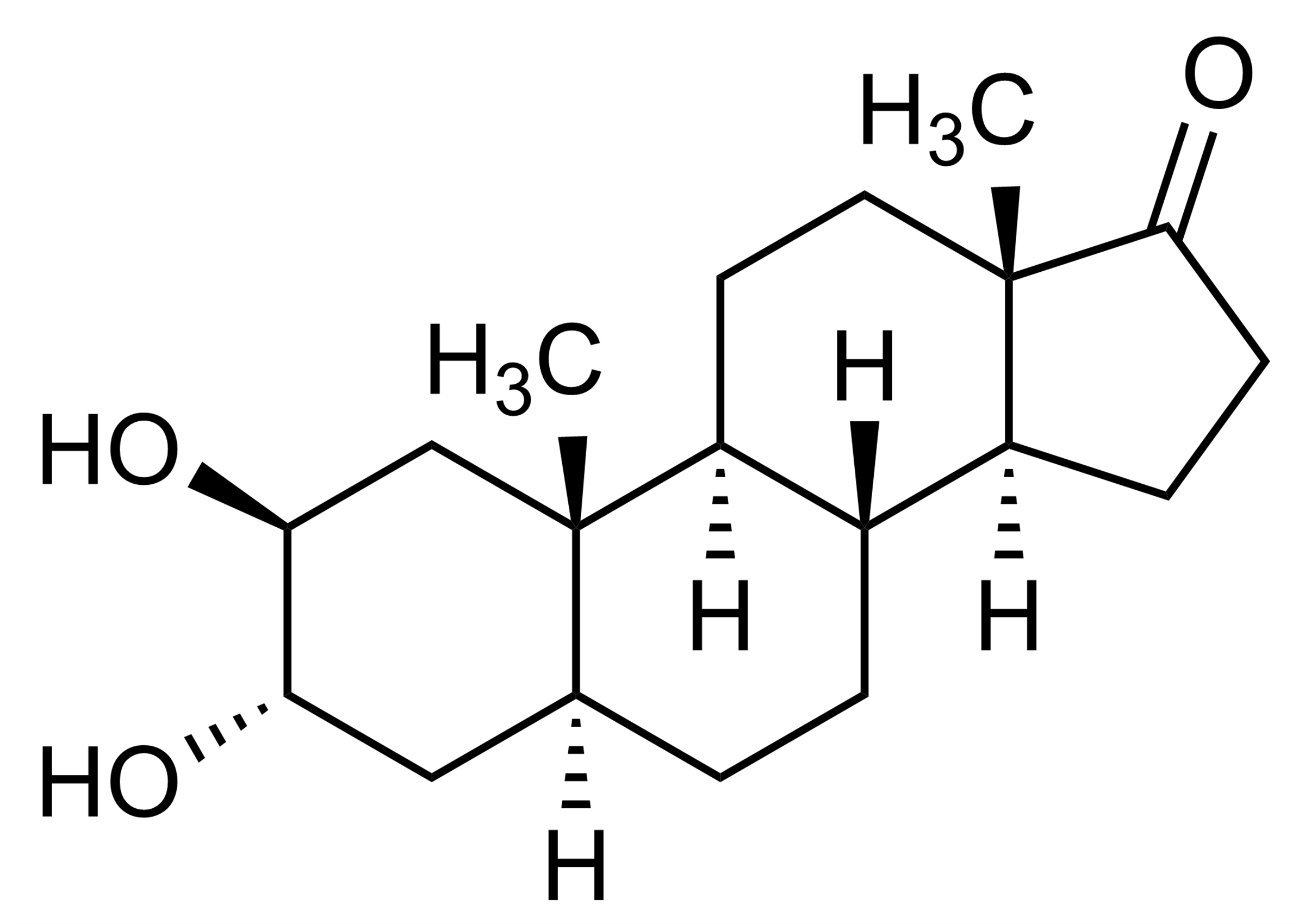 2beta,3alpha,5alpha-2,3-Dihydroxyandrostan-17-one molecular structure reference standard for LC-MS/MS and GC-MS quantification