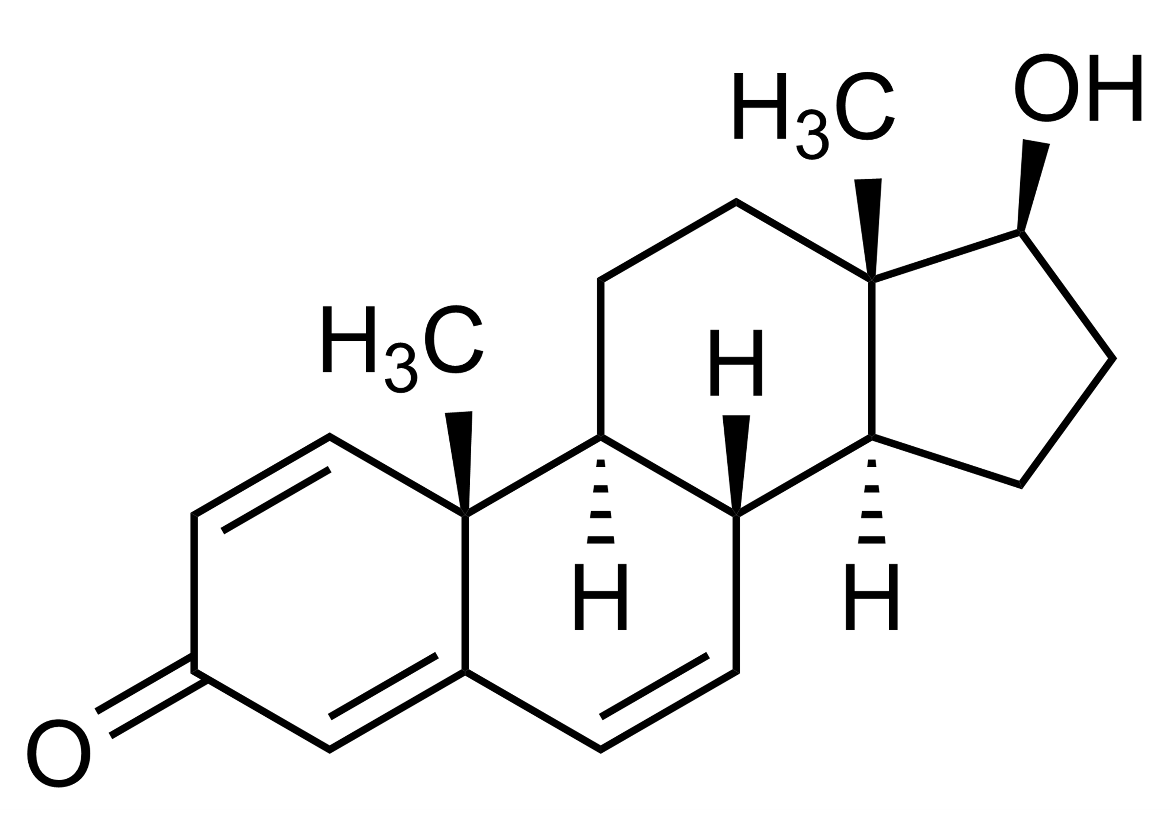 Molecular structure of 1,4,6-Androstatriene-17beta-ol-3-one reference standard for LC-MS/MS workflows