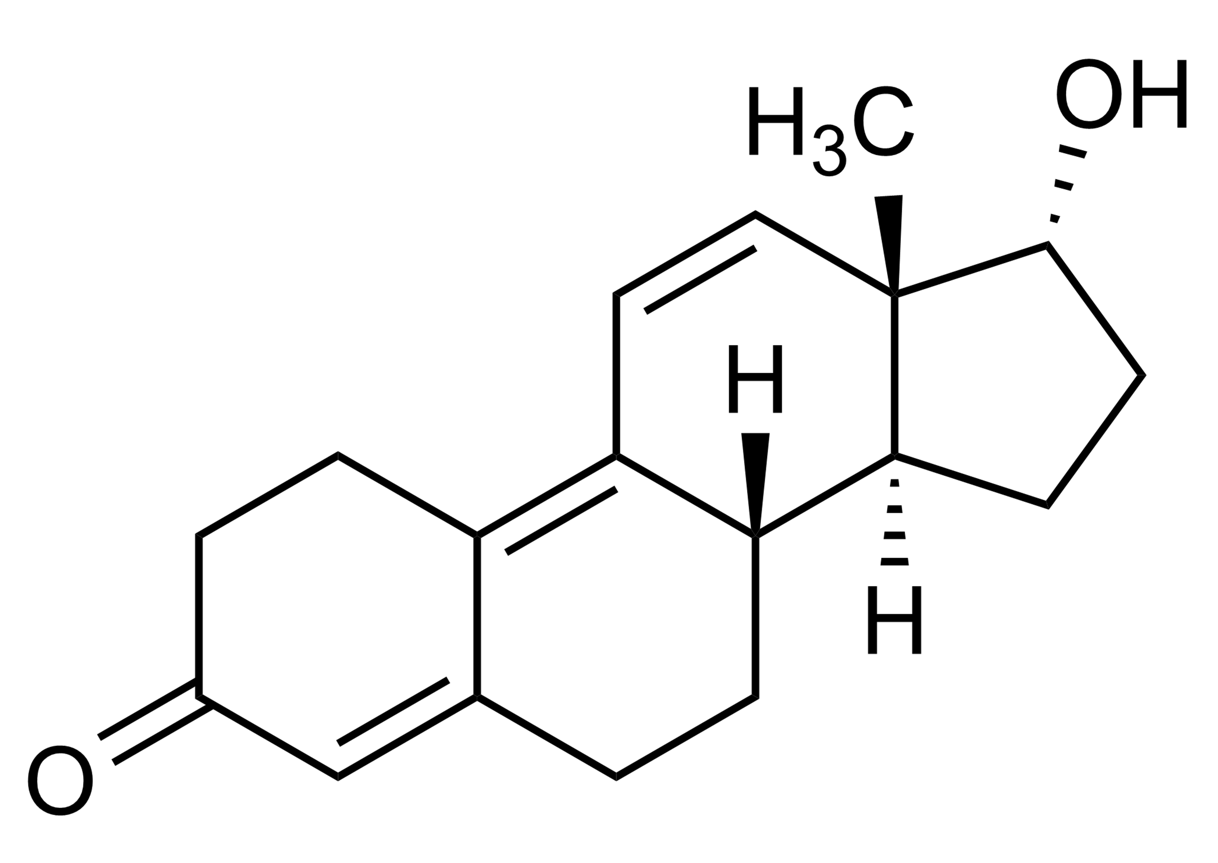 Molecular structure of 17a Trenbolone 17 Epitrenbolone reference standard