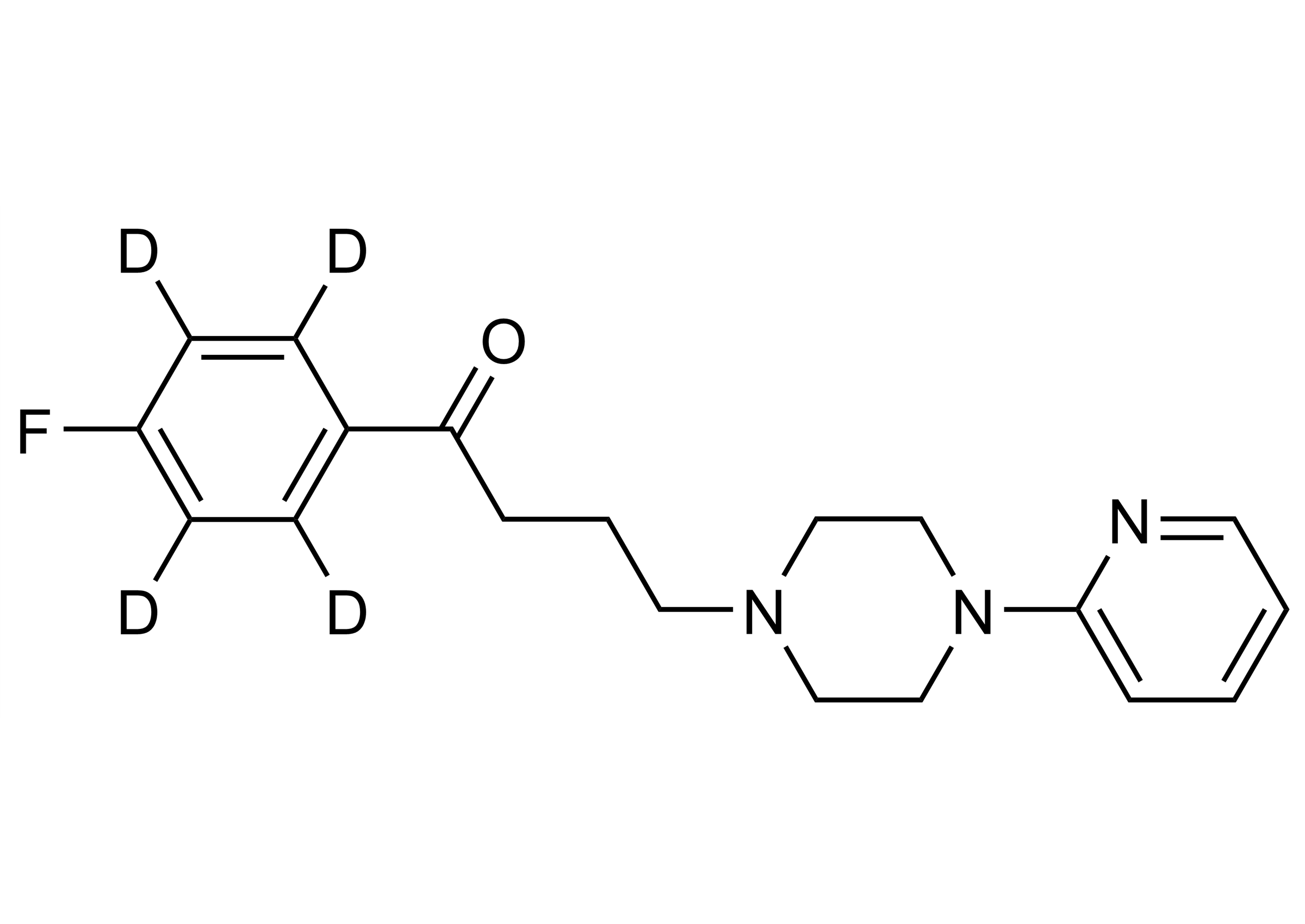 Azaperone-D4 Reference Standard Molecular Structure Azaperone-D4 reference standard molecular structure for LC-MS/MS and GC-MS quantification