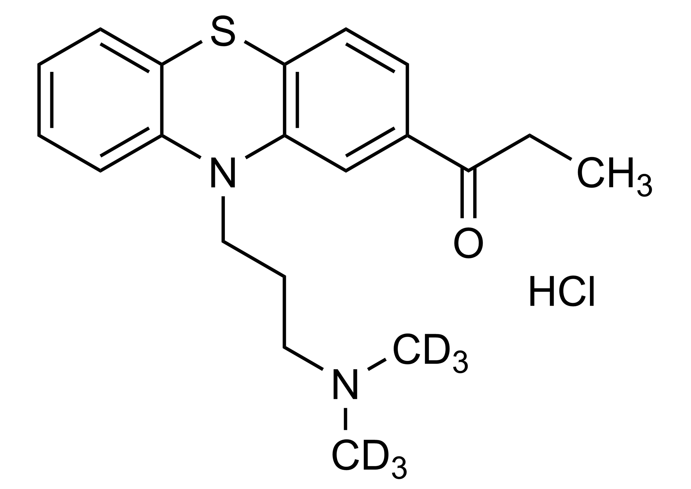 Propionylpromazine D6 HCl molecular structure reference standard for LC-MS/MS and GC-MS