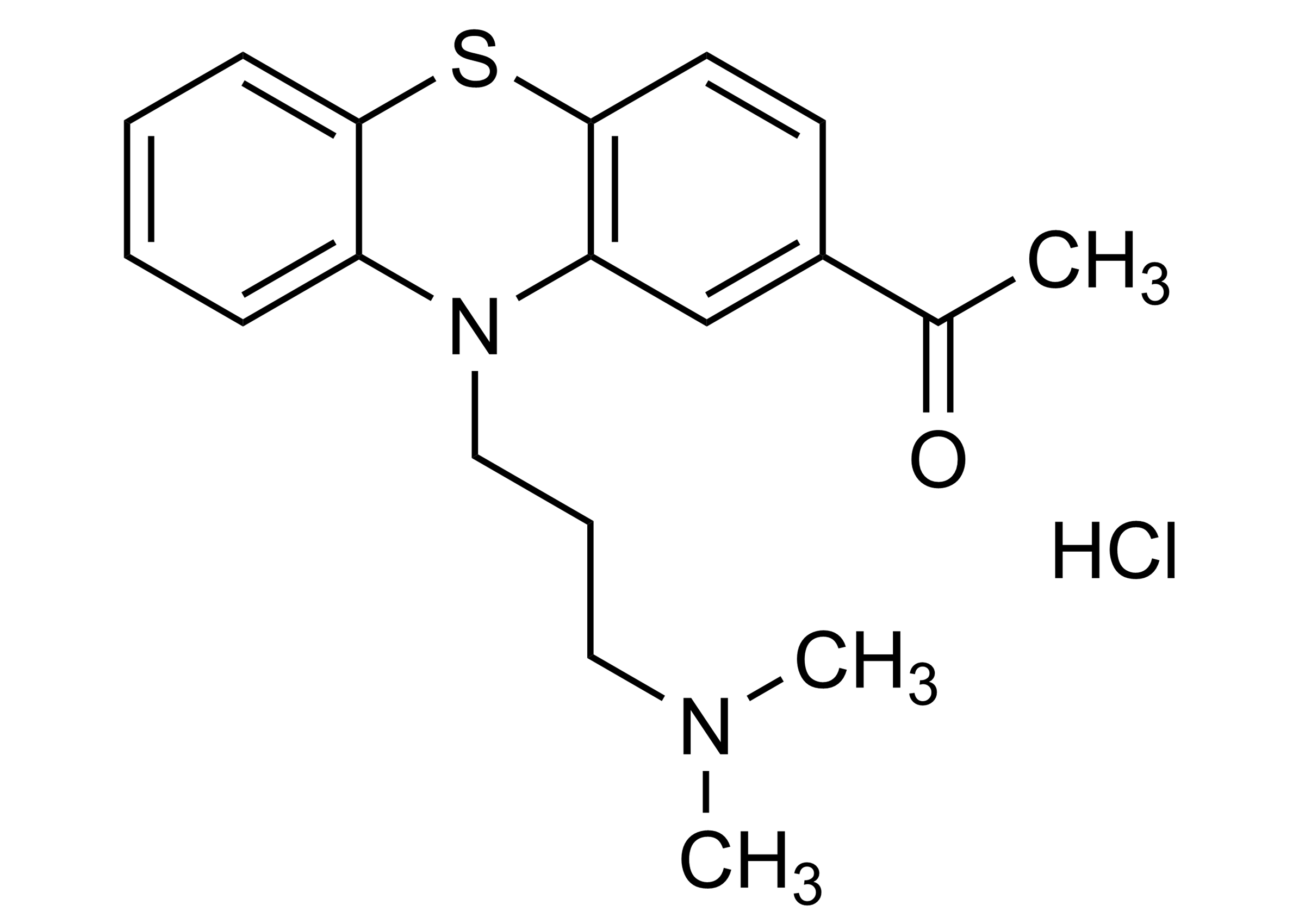 Molecular structure of Acepromazine HCl reference standard for LC-MS/MS and GC-MS quantification