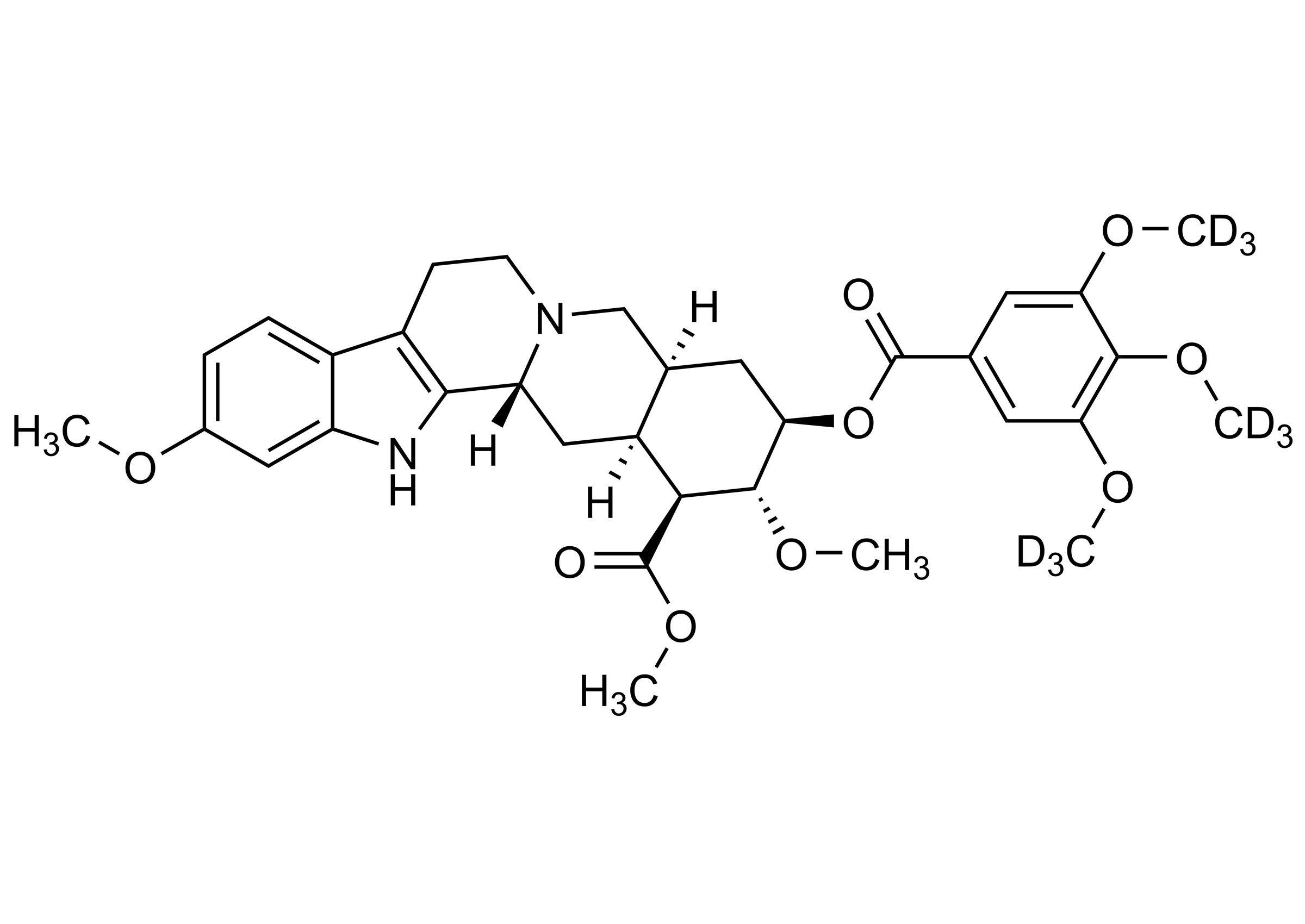 Reserpine-D9 reference standard molecular structure for LC-MS/MS and GC-MS calibration