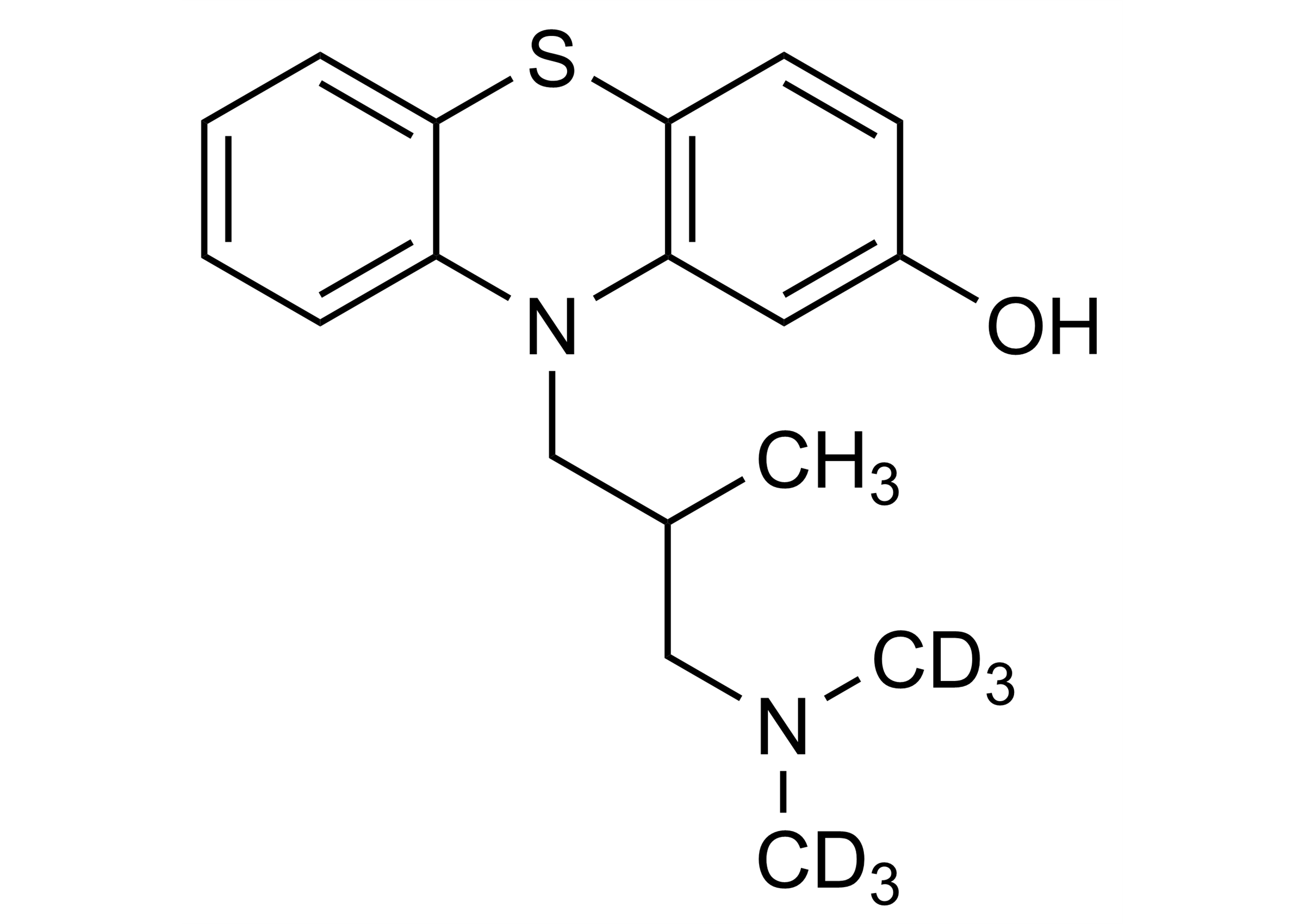 O-Desmethyl levomepromazine D6 reference standard molecular structure