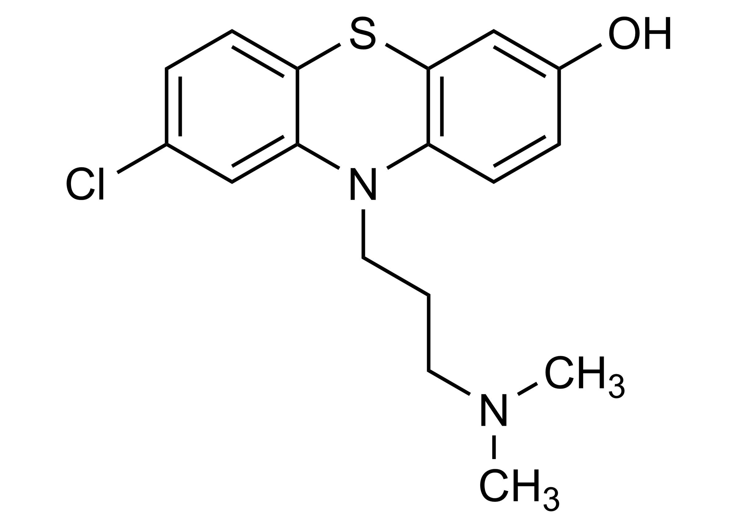 7-Hydroxychlorpromazine (CAS 2095-62-7) reference standard molecular structure