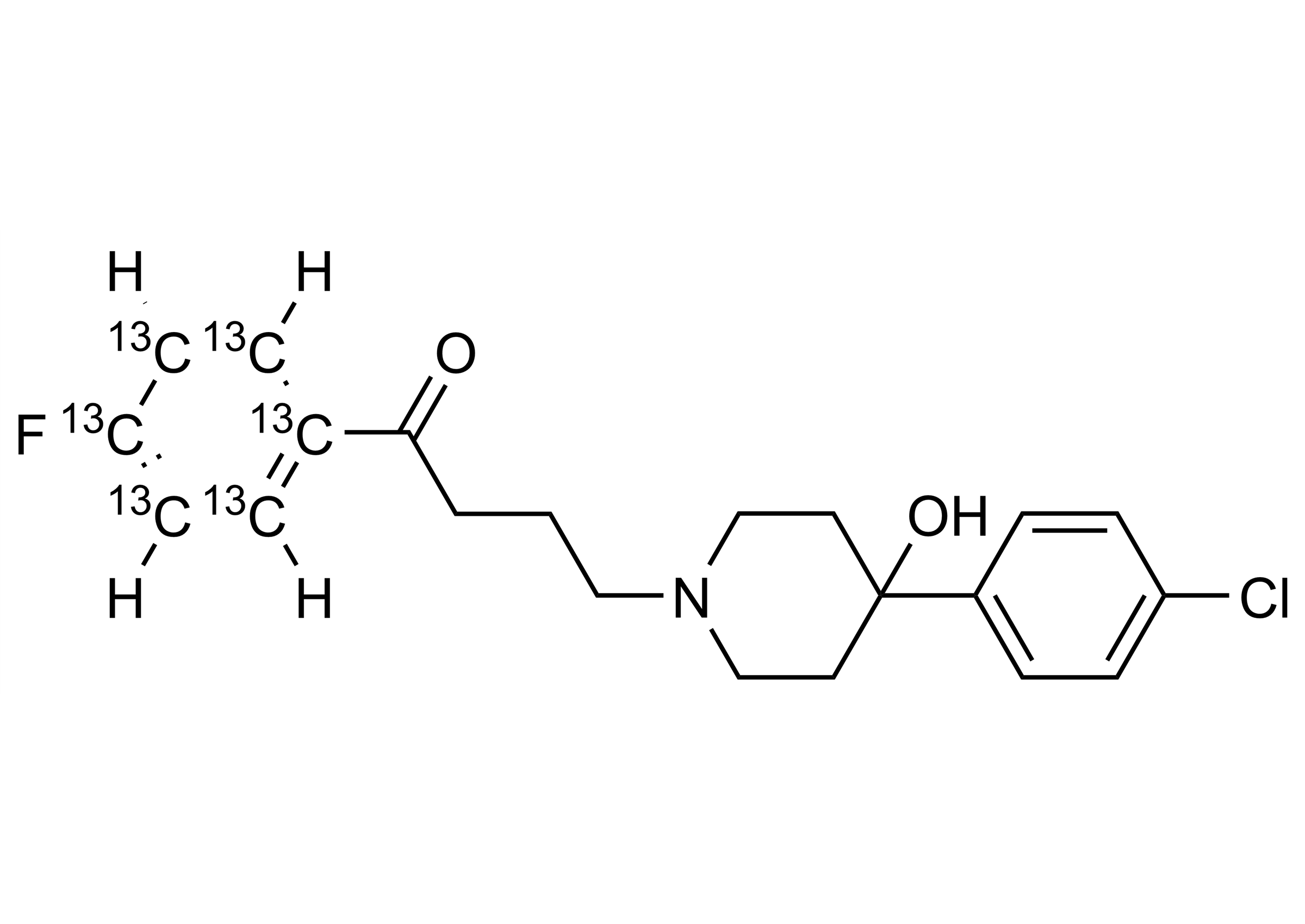 Haloperidol 13C6 reference standard molecular structure for LC-MS/MS and GC-MS