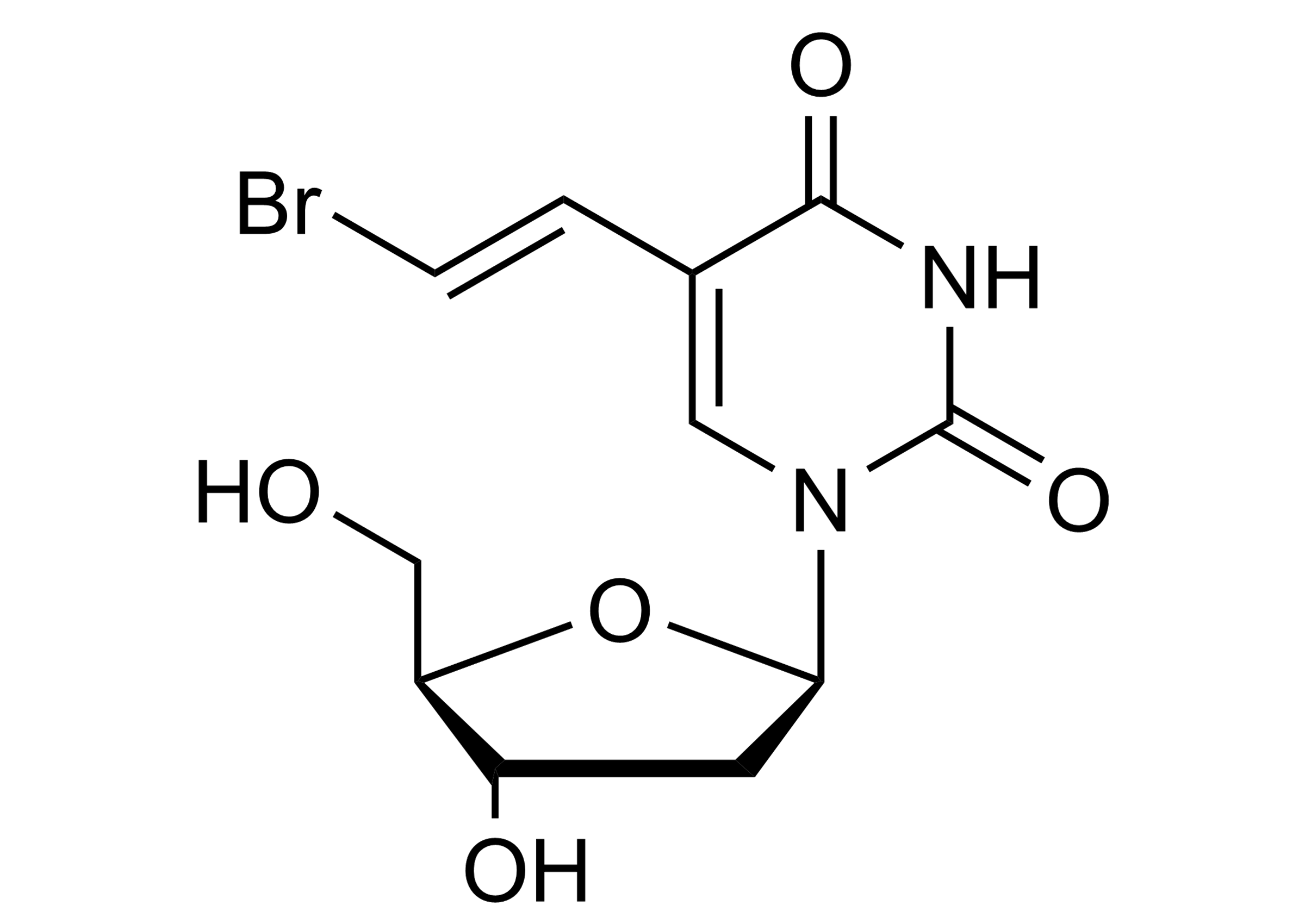 Brivudine BVDU molecular structure reference standard (CAS 69304-47-8)
