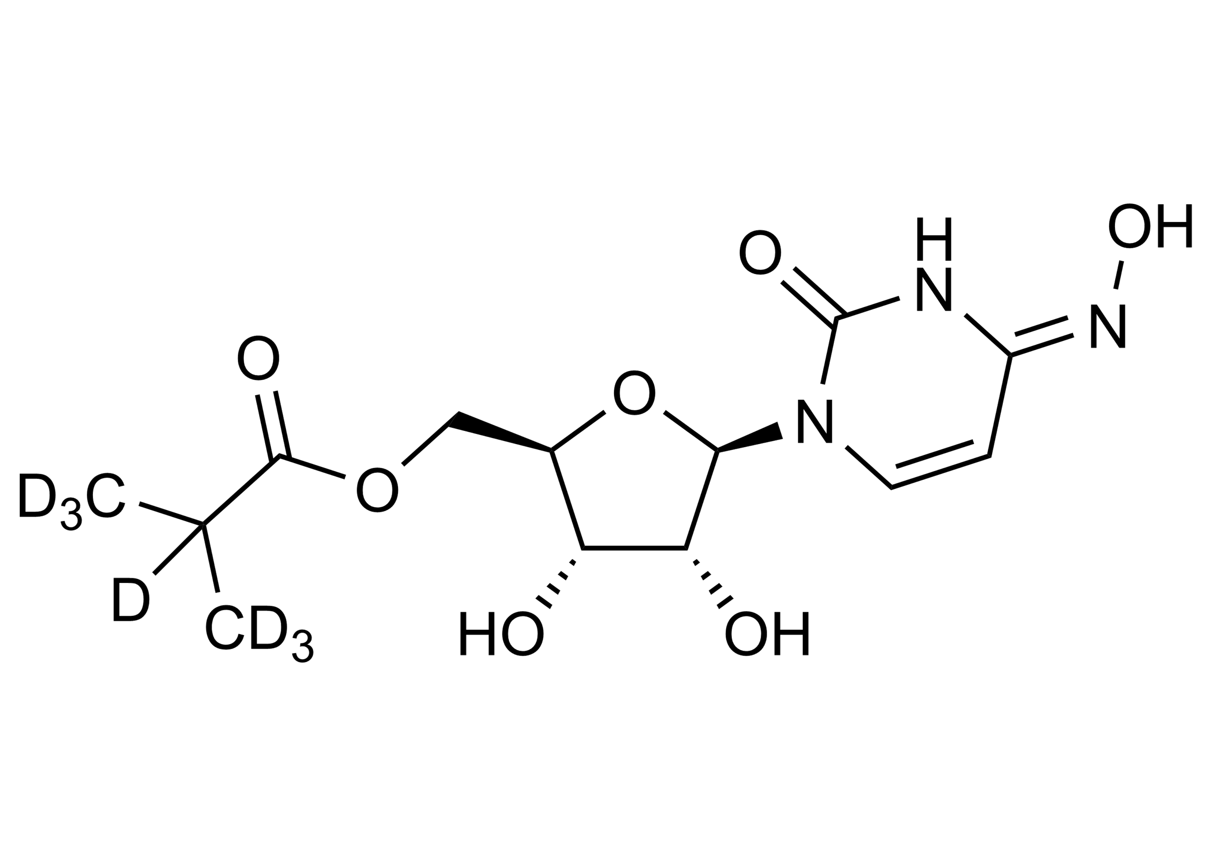 Molnupiravir D7 Reference Standard Molecular Structure Molnupiravir D7 reference standard molecular structure for LC-MS/MS and GC-MS calibration