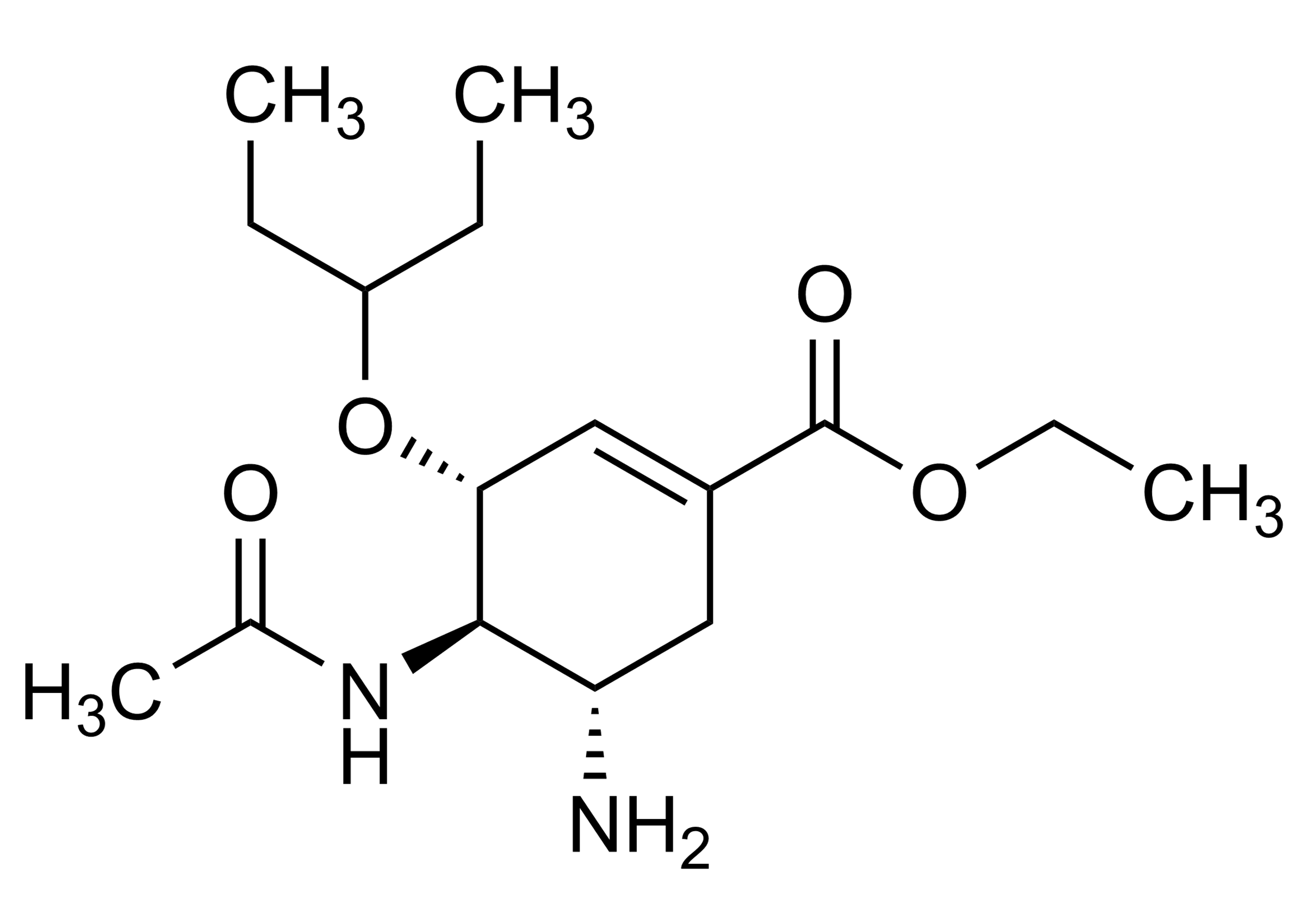 Oseltamivir Reference Standard Structure (CAS 196618-13-0) Oseltamivir reference standard molecular structure for LC-MS/MS and GC-MS (CAS 196618-13-0)