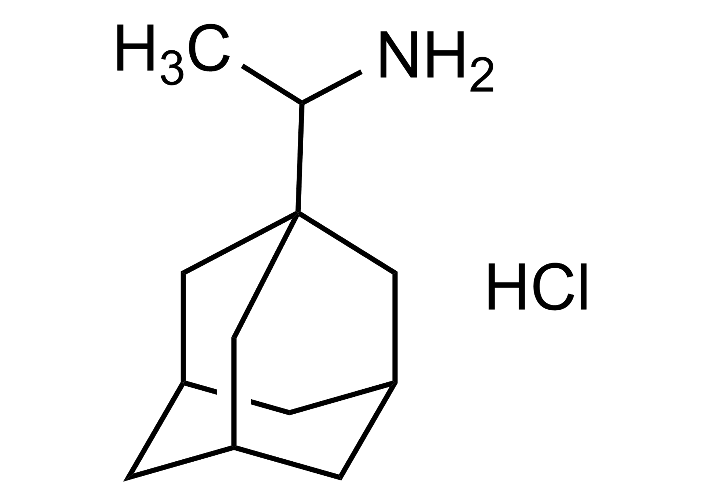 Molecular structure of Rimantadine hydrochloride reference standard (CAS 1501-84-4) for LC-MS/MS and GC-MS analysis