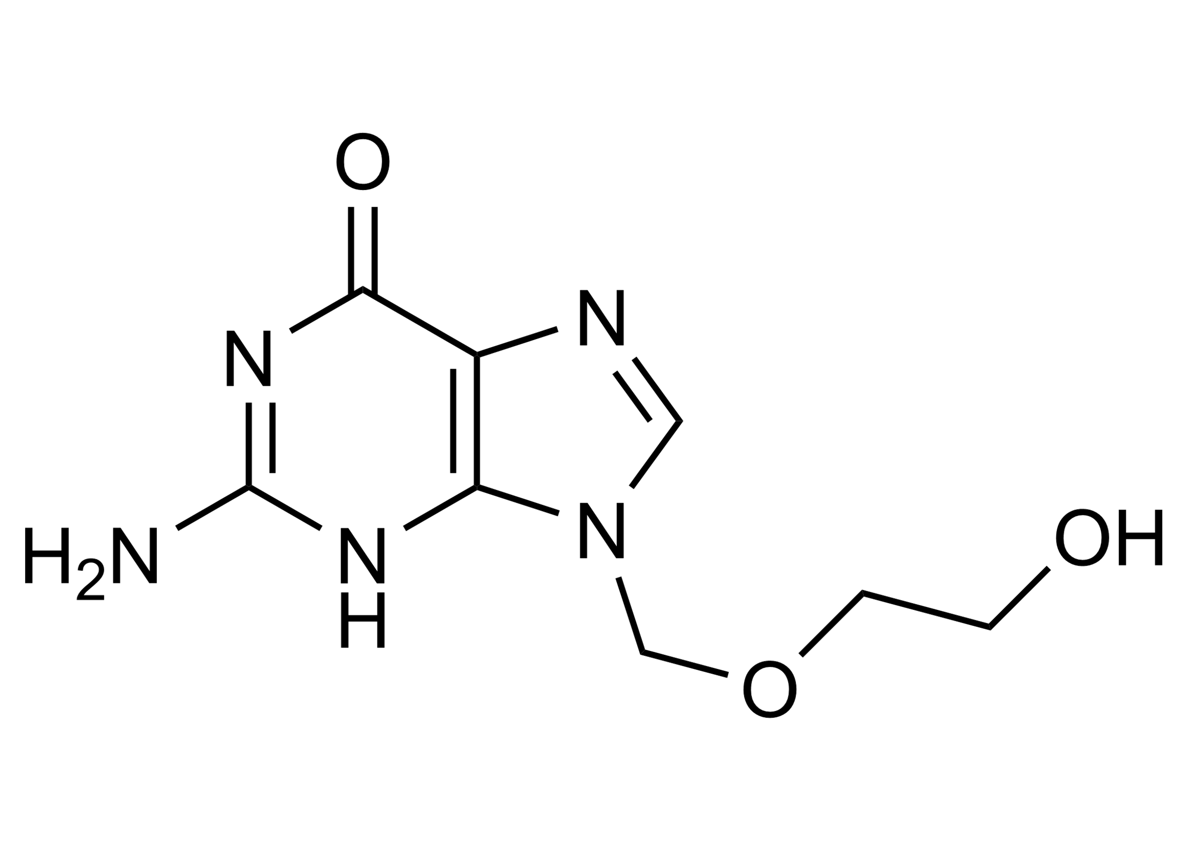 Acyclovir reference standard molecular structure for LC-MS/MS and GC-MS calibration